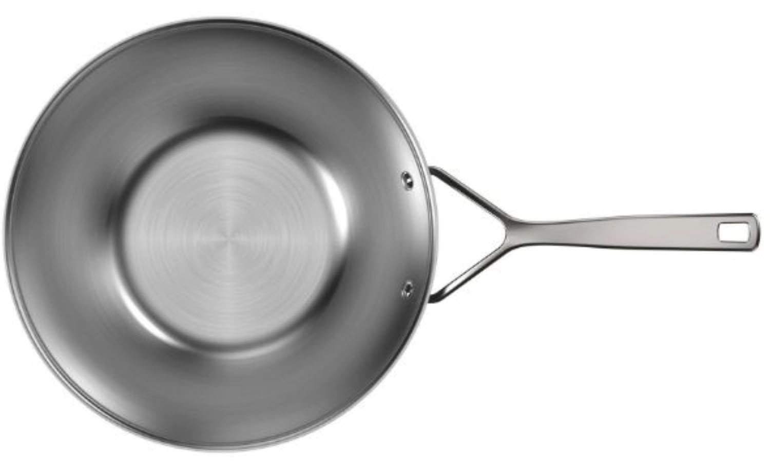 Hochwertiger 30cm Wok von Demeyere, ideal für asiatische Gerichte, langlebig, hitzebeständig und perfekt für alle Herdarten.