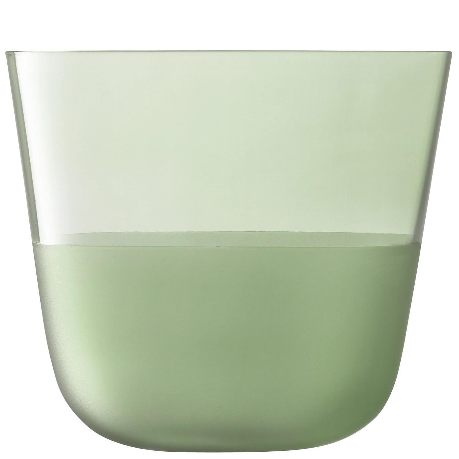 Elegantes 2er Set Arc Contrast Trinkbecher 260ml in Moss von LSA, ideal für stilvolles Servieren von Getränken.