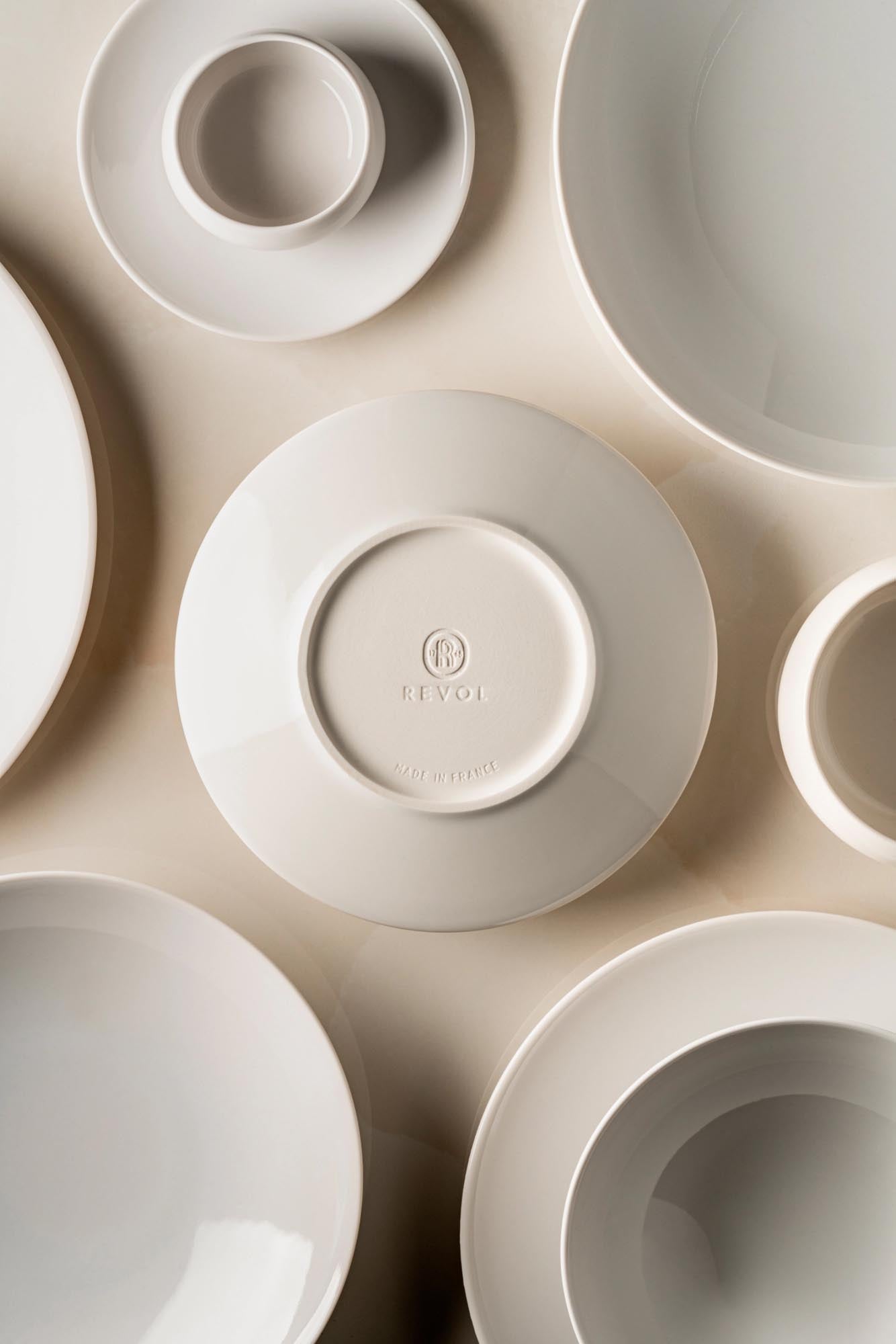 Stilvolle Schale aus weissem Alabaster-Porzellan, 9 cm breit, 5,2 cm hoch, 15 cl Fassungsvermögen, ideal für Desserts.