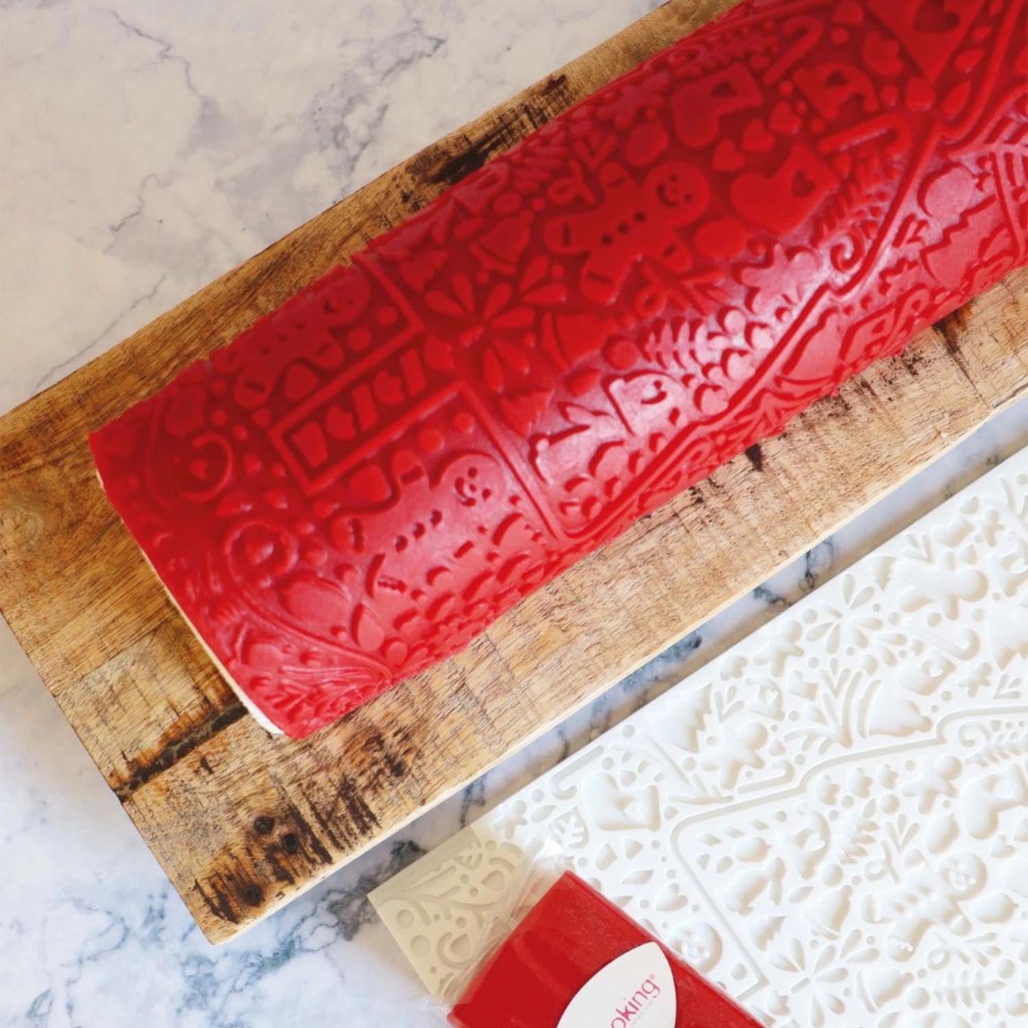 Silikonmatte 40x30cm von Scrap Cooking, ideal für festliche Rouladen und Backkreationen, langlebig, antihaftend und einfach zu reinigen.