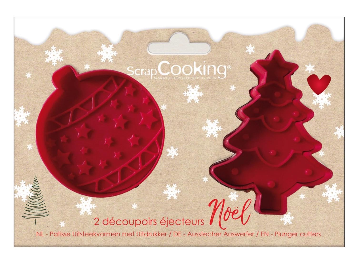 2er Set Ausstecher Weihnachten Kugel und Tannenbaum in Rot präsentiert im Onlineshop von KAQTU Design AG. Ausstecher ist von Scrap Cooking
