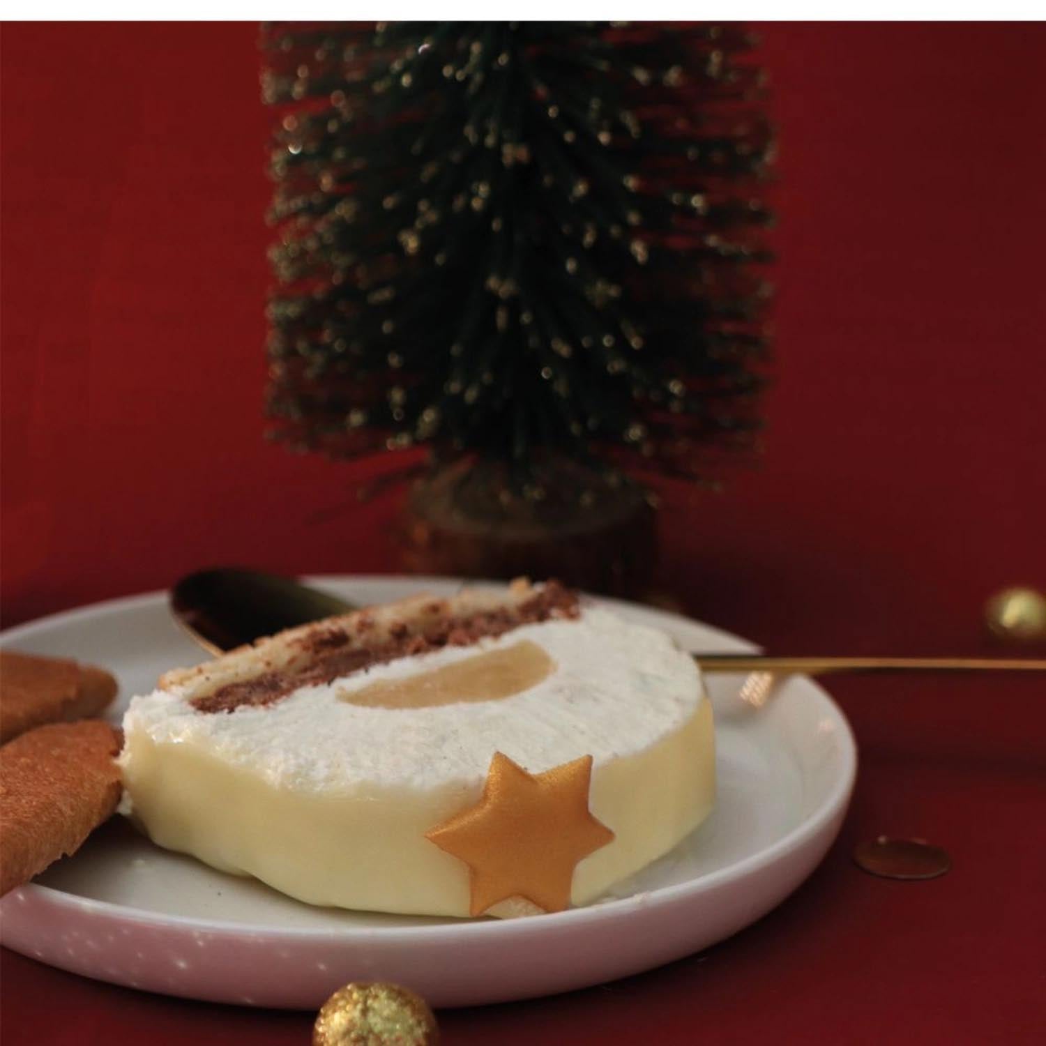 Weihnachtliche Marzipandekoration in Sternform, 15g, ideal zum Verzieren von Kuchen und Gebäck, von Scrap Cooking.