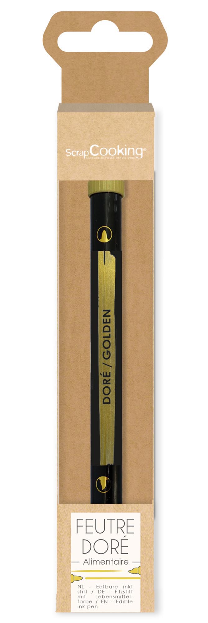 Lebensmittelstift beidseitig gold in Gold präsentiert im Onlineshop von KAQTU Design AG. Lebensmittel ist von Scrap Cooking