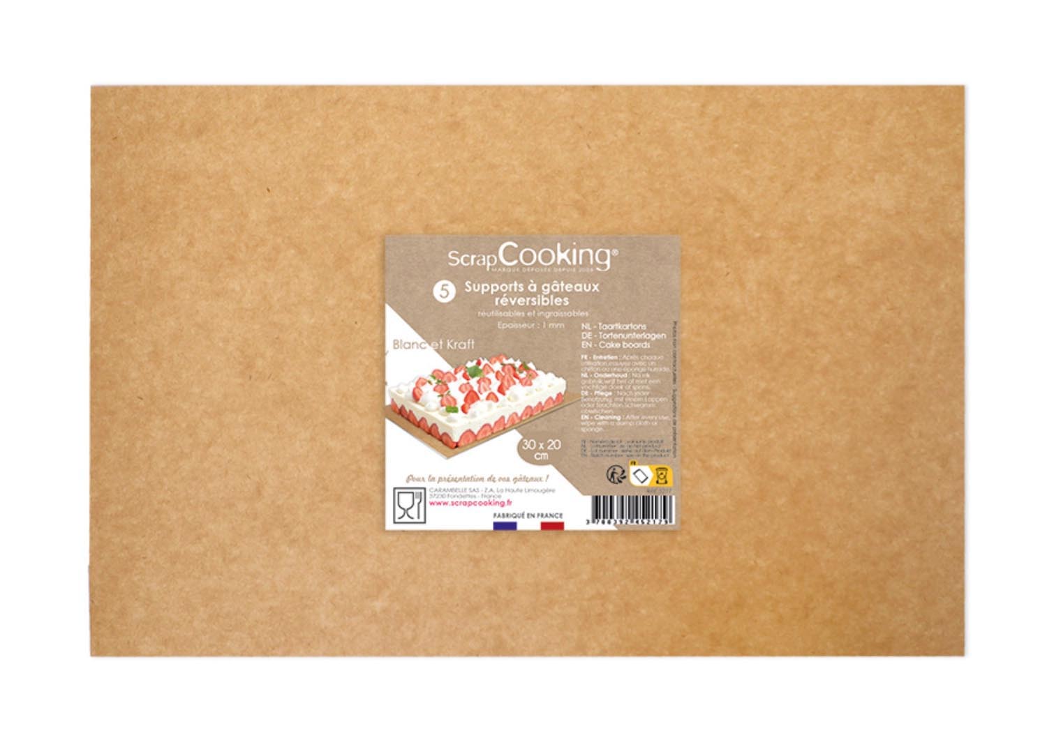 5er Set Kuchenunterlage Kraftpapier 20x30cm in Braun präsentiert im Onlineshop von KAQTU Design AG. Backen ist von Scrap Cooking