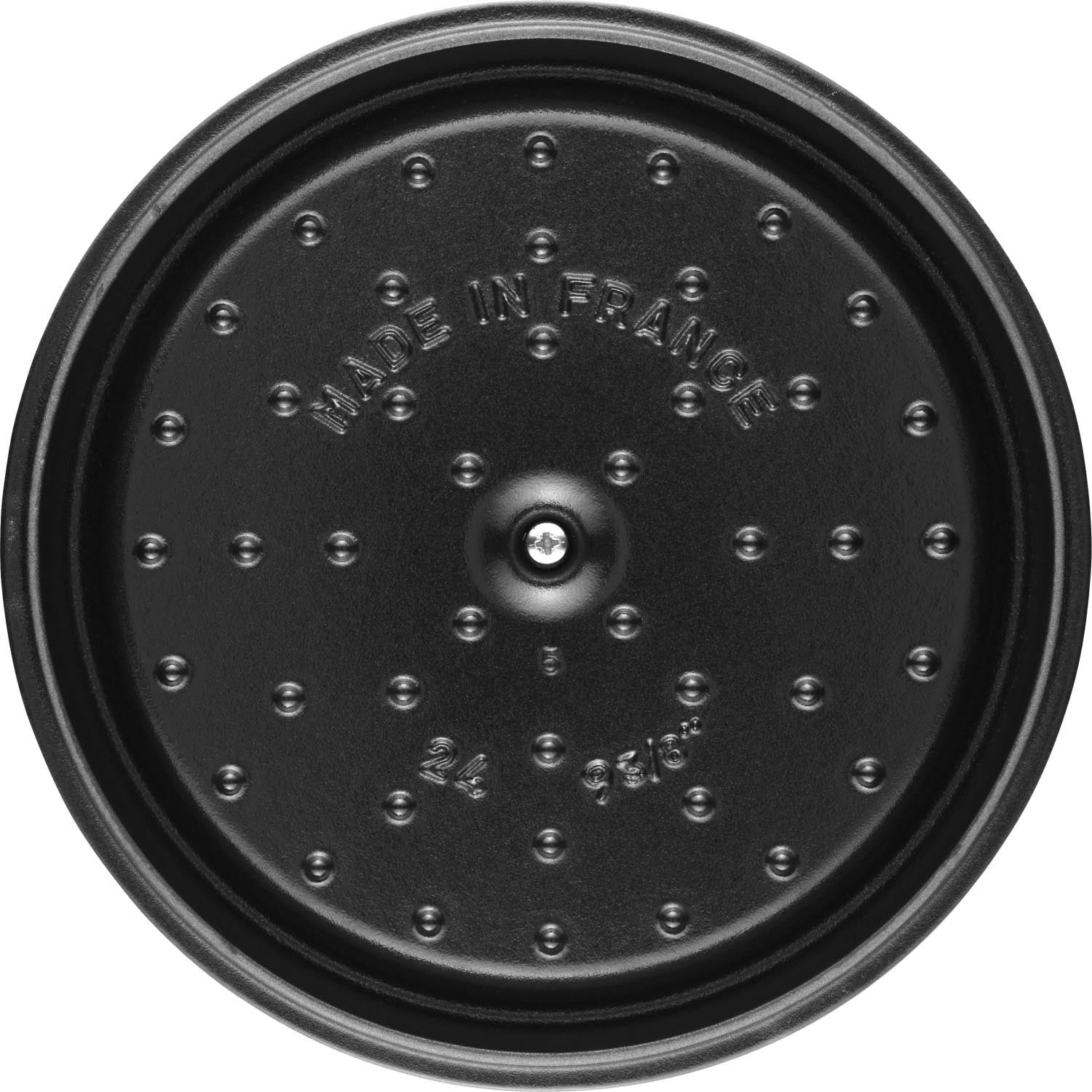 Runde Cocotte aus Gusseisen, 24 cm, 3.7 l, in leuchtendem Citron-Gelb, ideal für Schmorgerichte und stilvolles Servieren.