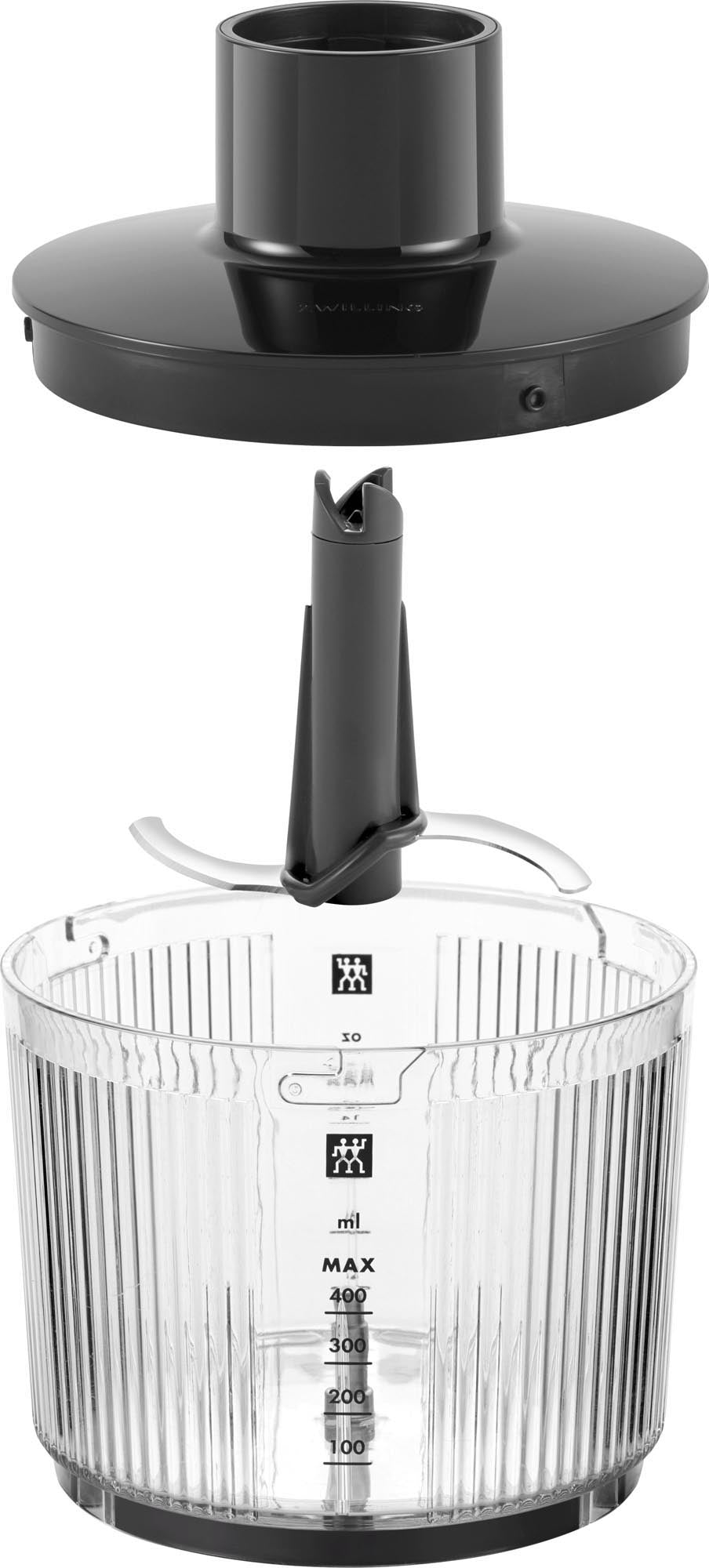 Der Zwilling Enfinigy Häcksler Schwarz kombiniert stilvolles Design mit starker Leistung für effizientes Zerkleinern in der Küche.