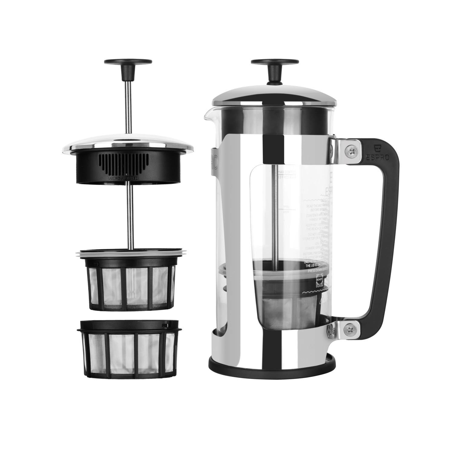 Die Espro P5 French Press (532ml) glänzt mit robustem Kunststoffdesign und innovativer Filtertechnologie für perfekten Kaffeegenuss.