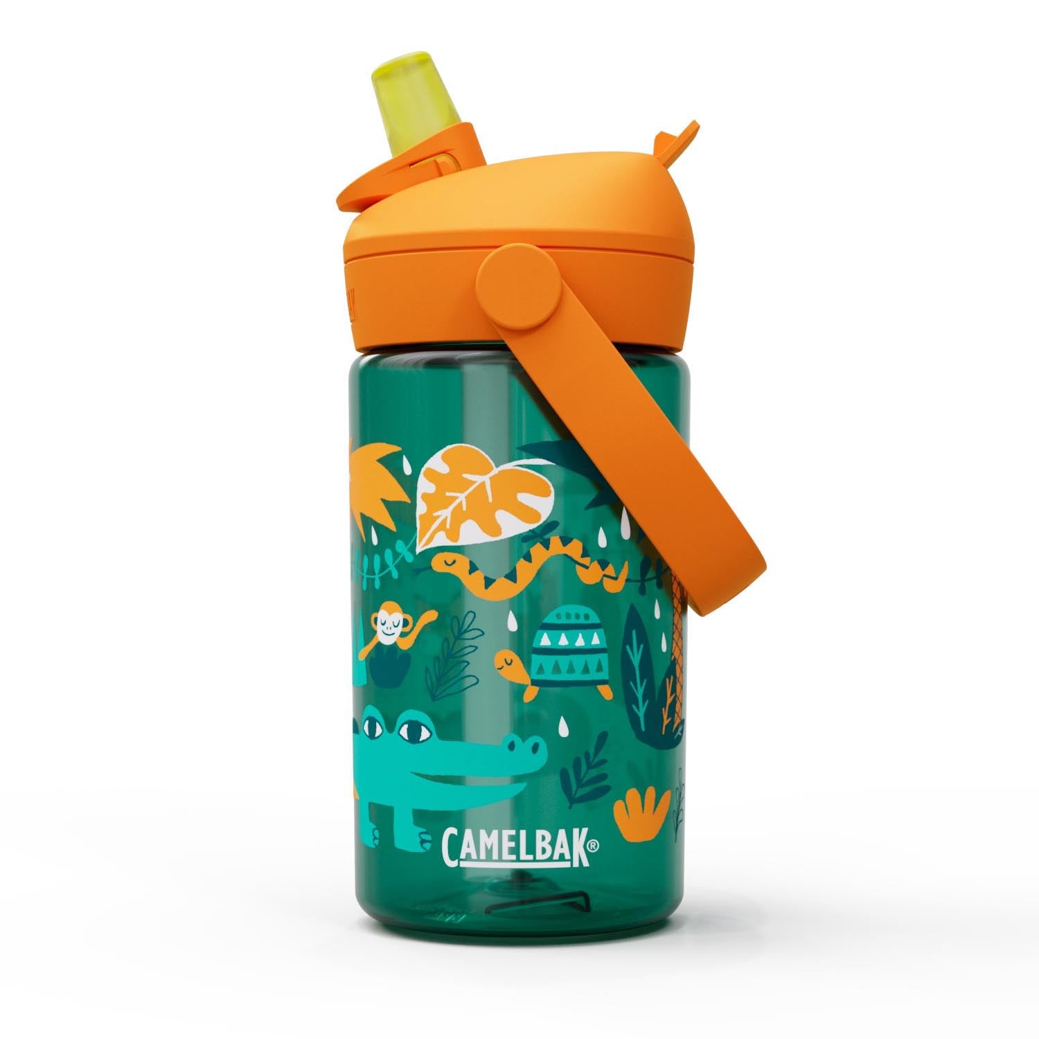 Thrive Flip Straw Kids 0.4l jungle animals in Mehrfarbig präsentiert im Onlineshop von KAQTU Design AG. Trinkflasche ist von Camelbak