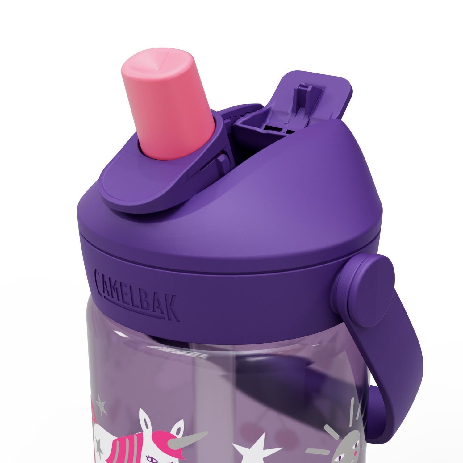 Die CamelBak Kinderflasche (0,4 l) mit praktischem Flip-Strohhalm und zauberhaftem Einhorn-Motiv. Ideal für Alltag und Abenteuer.