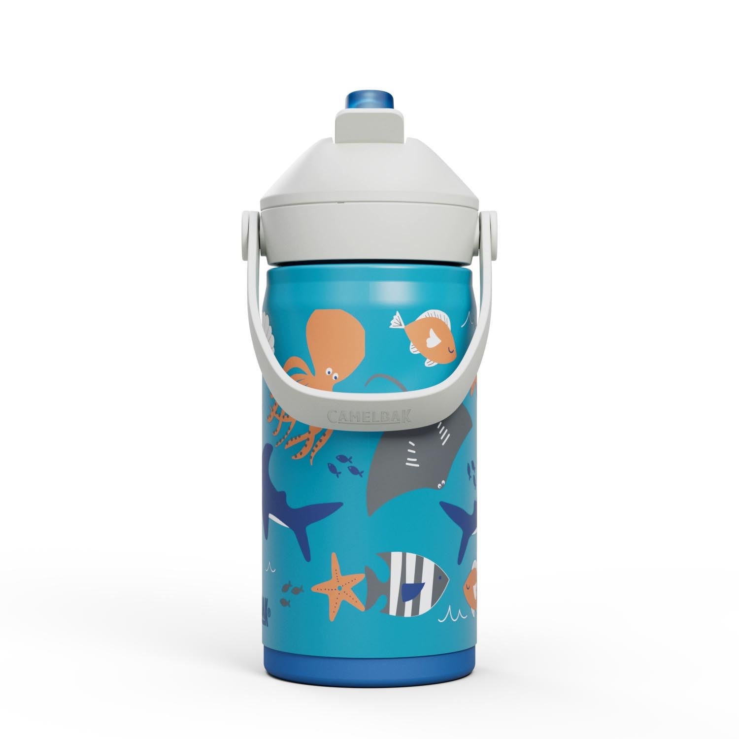Die CamelBak Thrive Flip Straw Kids 0.35L Flasche mit Ocean Life Design ist ideal für Kinder, auslaufsicher und einfach zu nutzen.