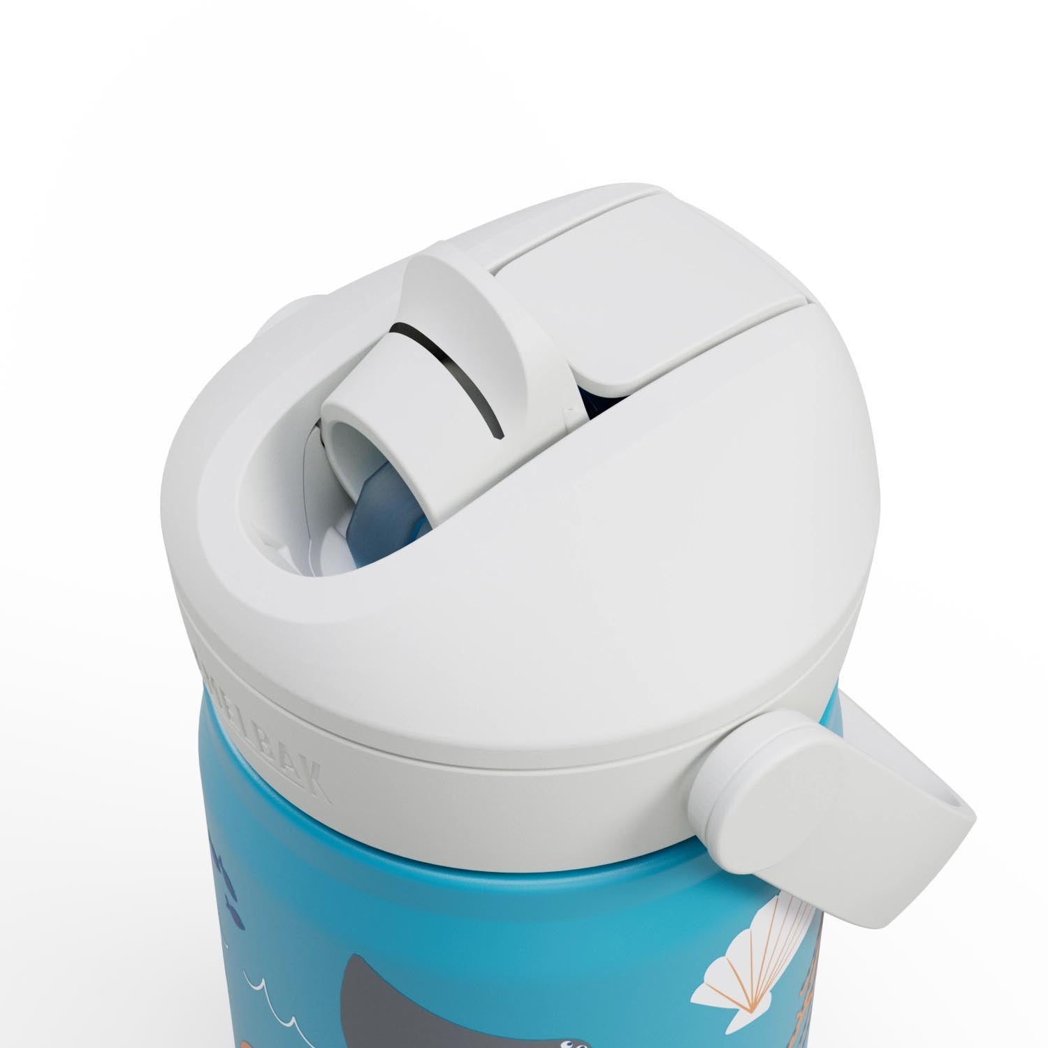 Die CamelBak Thrive Flip Straw Kids 0.35L Flasche mit Ocean Life Design ist ideal für Kinder, auslaufsicher und einfach zu nutzen.