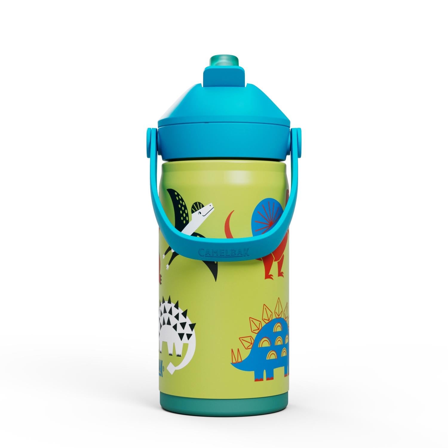 Der Camelbak Thrive Flip Straw Kids VSS 0.35l Dino Jam ist eine isolierte Trinkflasche mit kindgerechtem Design und praktischem Flip-Strohhalm.