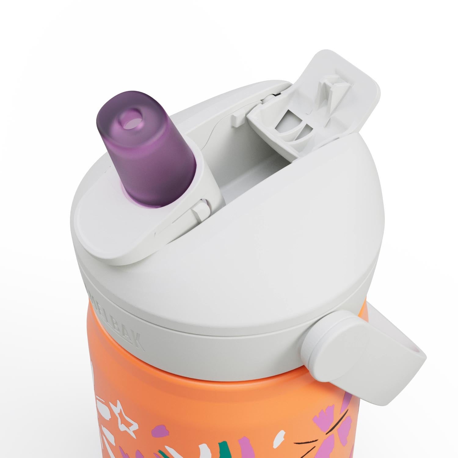 Die Camelbak Kinderflasche Thrive Flip Straw 0.35l im Butterfly Rainbow Design ist bunt, auslaufsicher und ideal für unterwegs.