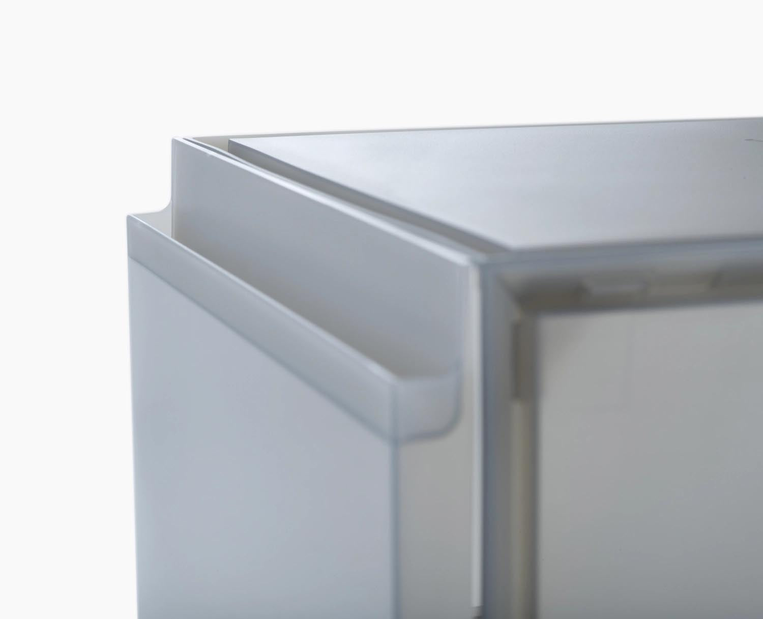 6er Set graue Schuhboxen von Joseph Joseph, stapelbar, Masse 22x28x36cm, ideal für platzsparende und ordentliche Schuhaufbewahrung.