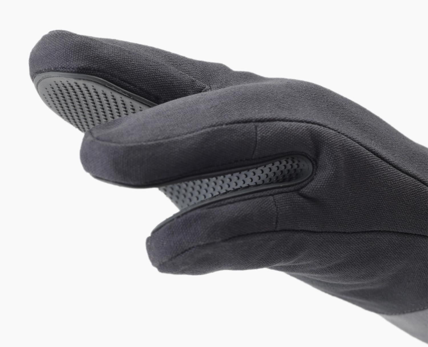 Anthrazitfarbene Baumwoll-Ofenhandschuhe von Joseph Joseph, stilvoll und praktisch, perfekt für sicheres Kochen und Backen.