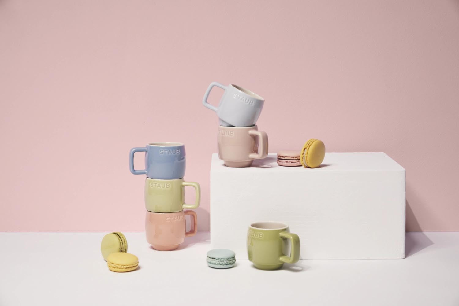 6-teiliges Tassenset von Staub, 100 ml, aus Keramik, ideal für Espresso, stilvolles Design, hochwertig und perfekt für Kaffeegenuss.