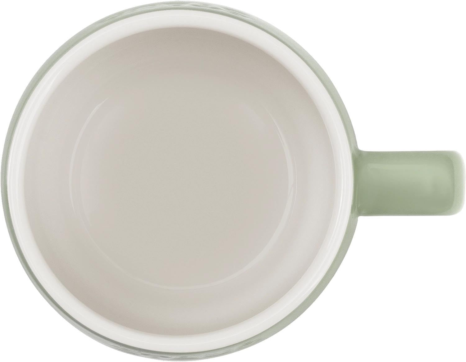 Elegante Tasse aus Keramik mit Eukalyptus-Design, 475ml Fassungsvermögen, ideal für Kaffee oder Tee, von Staub.