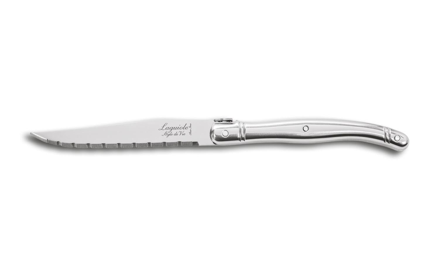 Elegante Laguiole Steakmesser aus rostfreiem Stahl, 1.8mm Klinge, Premium Qualität, ideal für stilvolles Speisen.