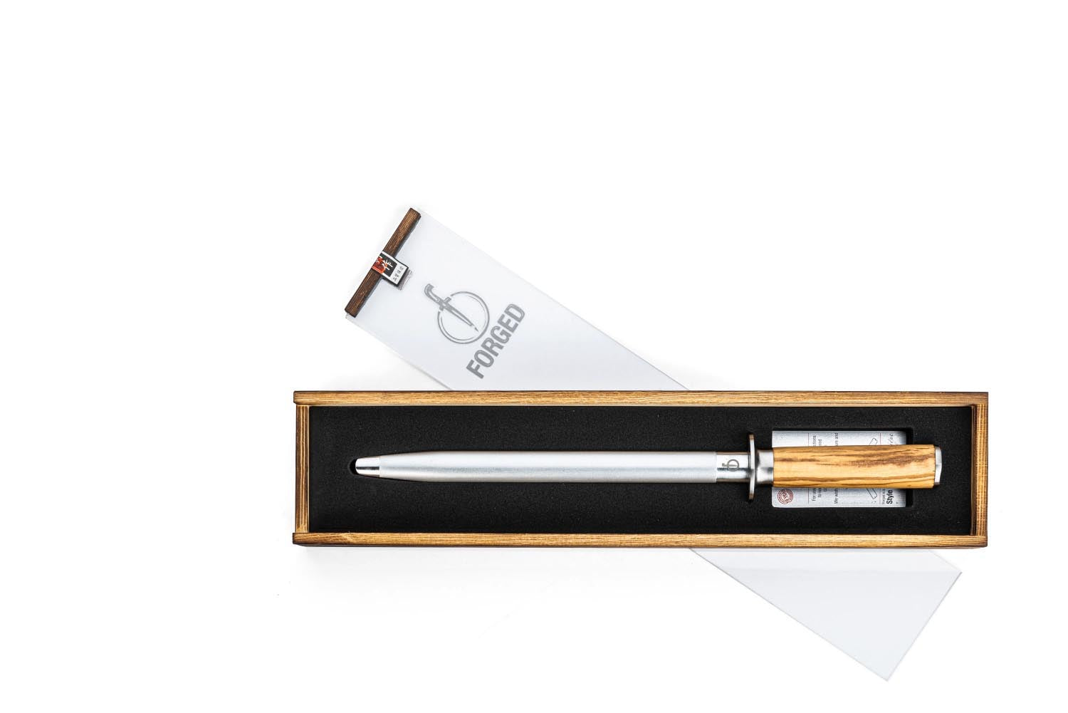 25cm Diamant-Wetzstahl von Forged, perfekt für präzises Schärfen. Hochwertig verarbeitet, mit elegantem und funktionalem Design.