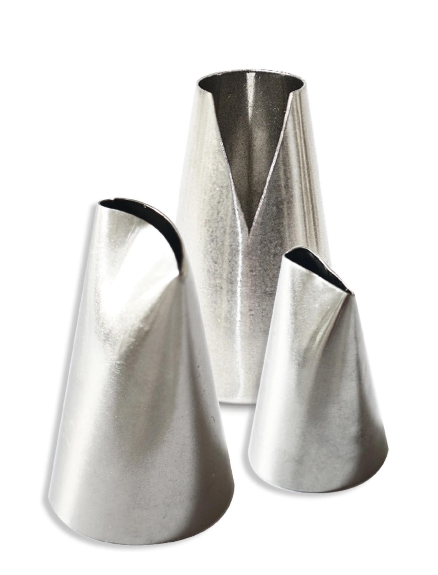 3er Set Spritztüllen Edelstahl für Tortendekoration in Grau präsentiert im Onlineshop von KAQTU Design AG. Backutensilien ist von Scrap Cooking