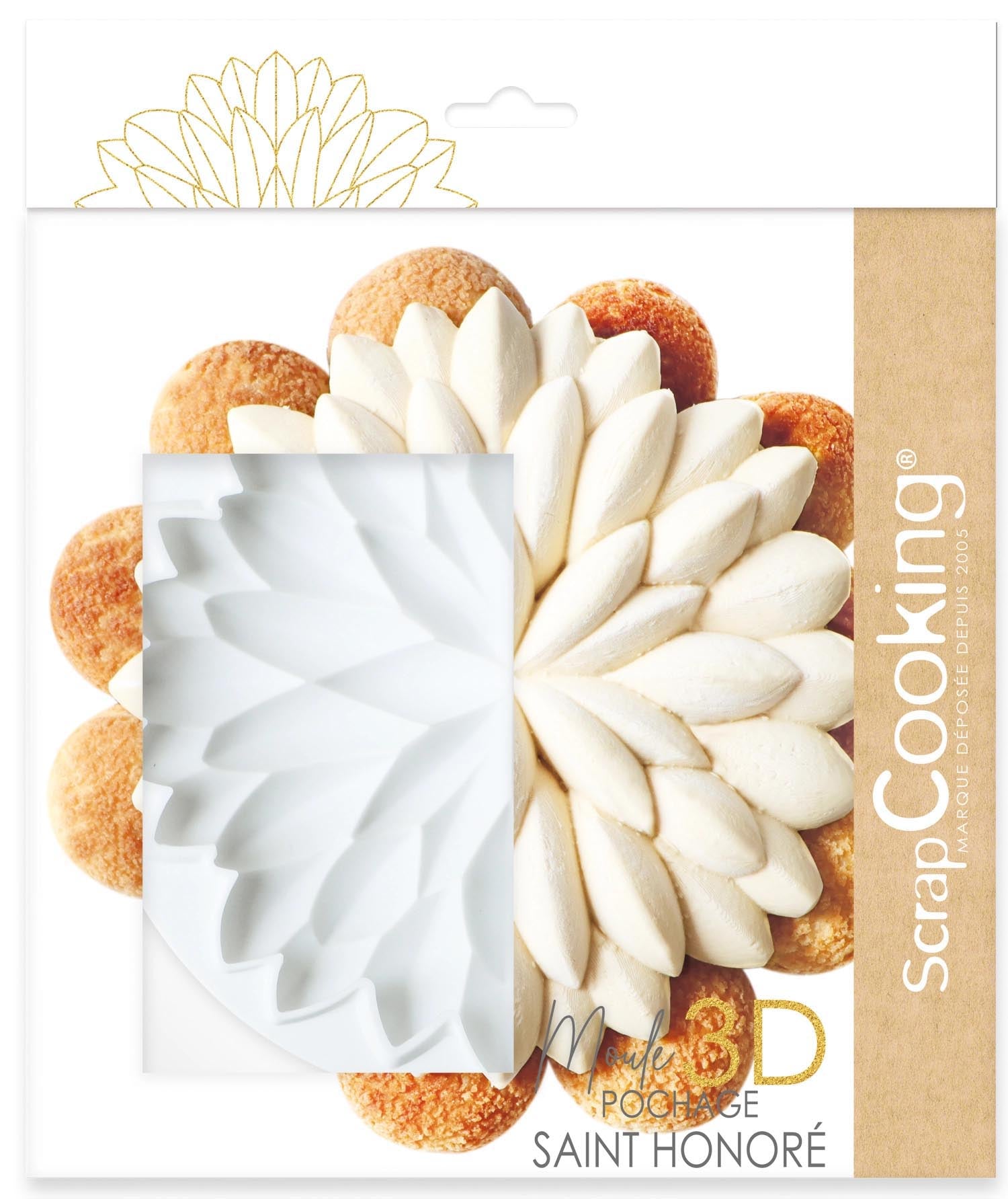 Silikon-Backform für Saint Honoré Torten, 20 cm Durchmesser, ideal für kreative Backideen und perfekte Tortendekoration.