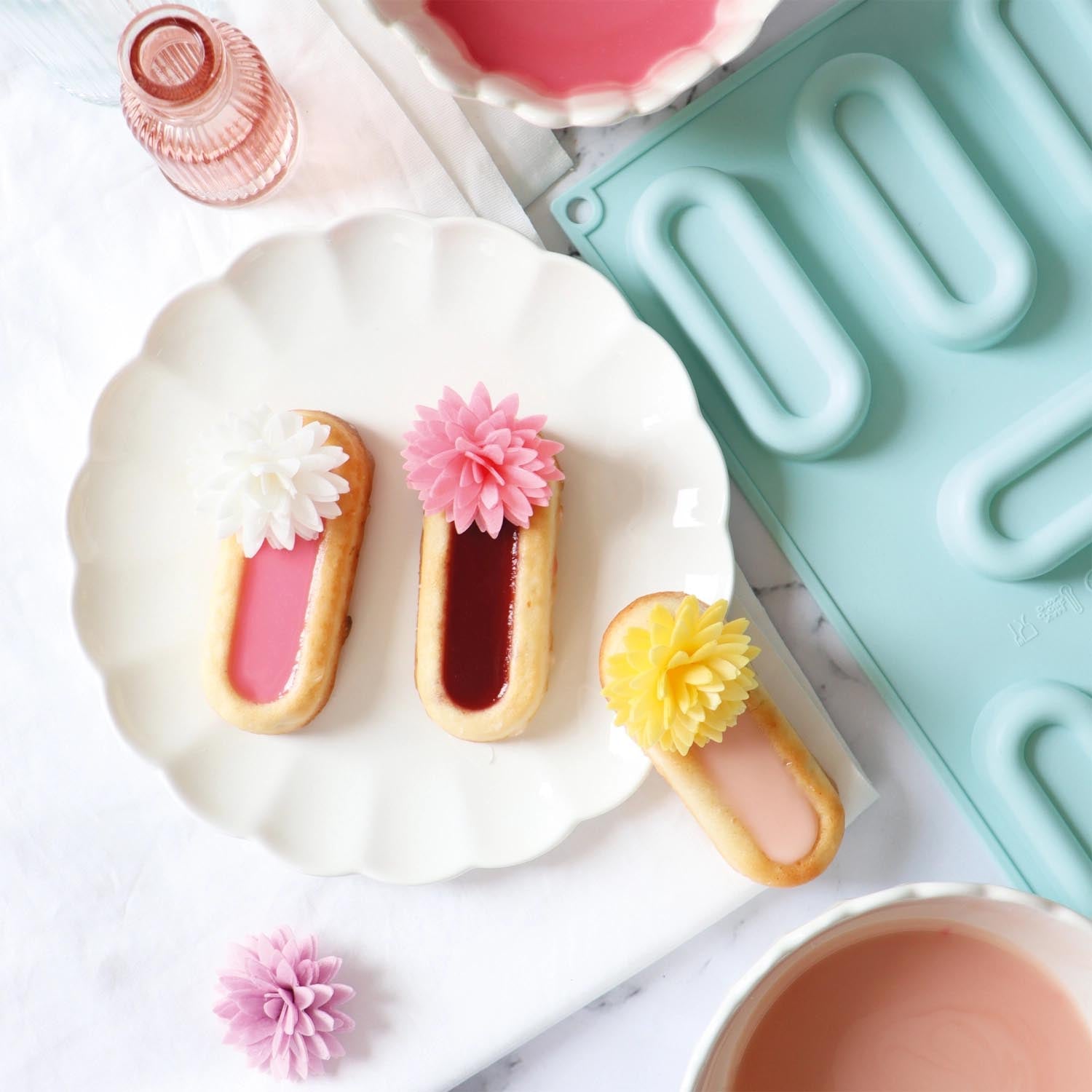 Silikon Backform für 6 Löffelbiskuits, perfekt für kreative Backprojekte. Antihaftend, langlebig und einfach zu reinigen.