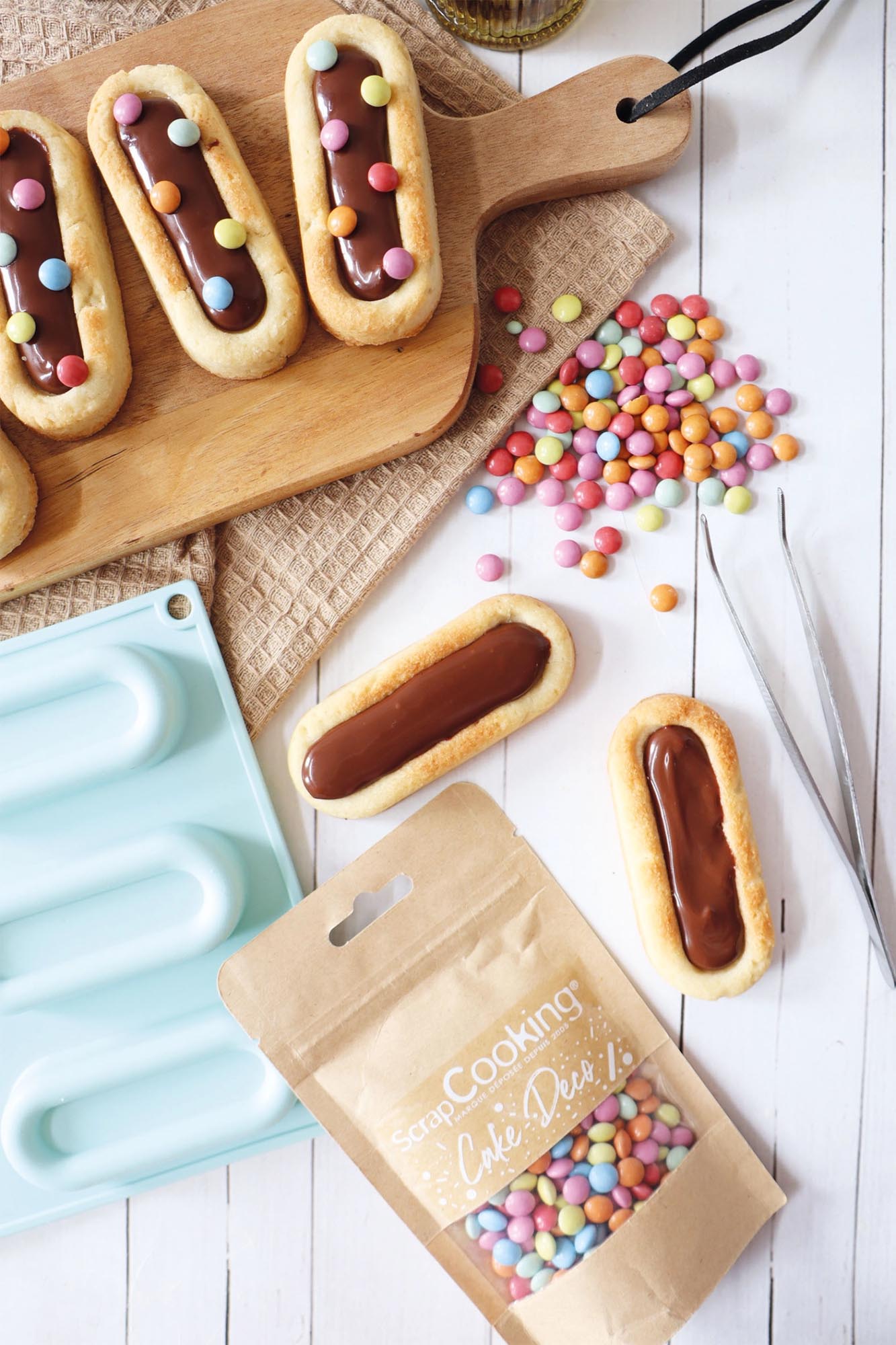 Silikon-Backform für 6 Löffelbiskuits, ideal für hausgemachte Desserts. Hochwertig, antihaftend und leicht zu reinigen.