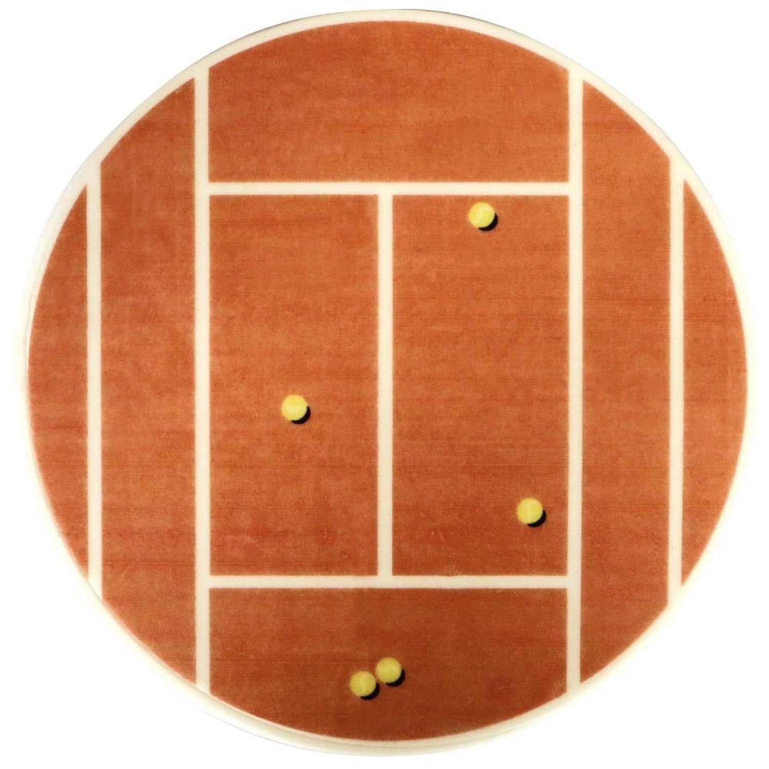 Essbarer Tortenaufleger aus Zuckerpapier mit Tennis-Motiv, 18 cm Durchmesser, ideal für Tennis-Fans und kreative Tortendekorationen.