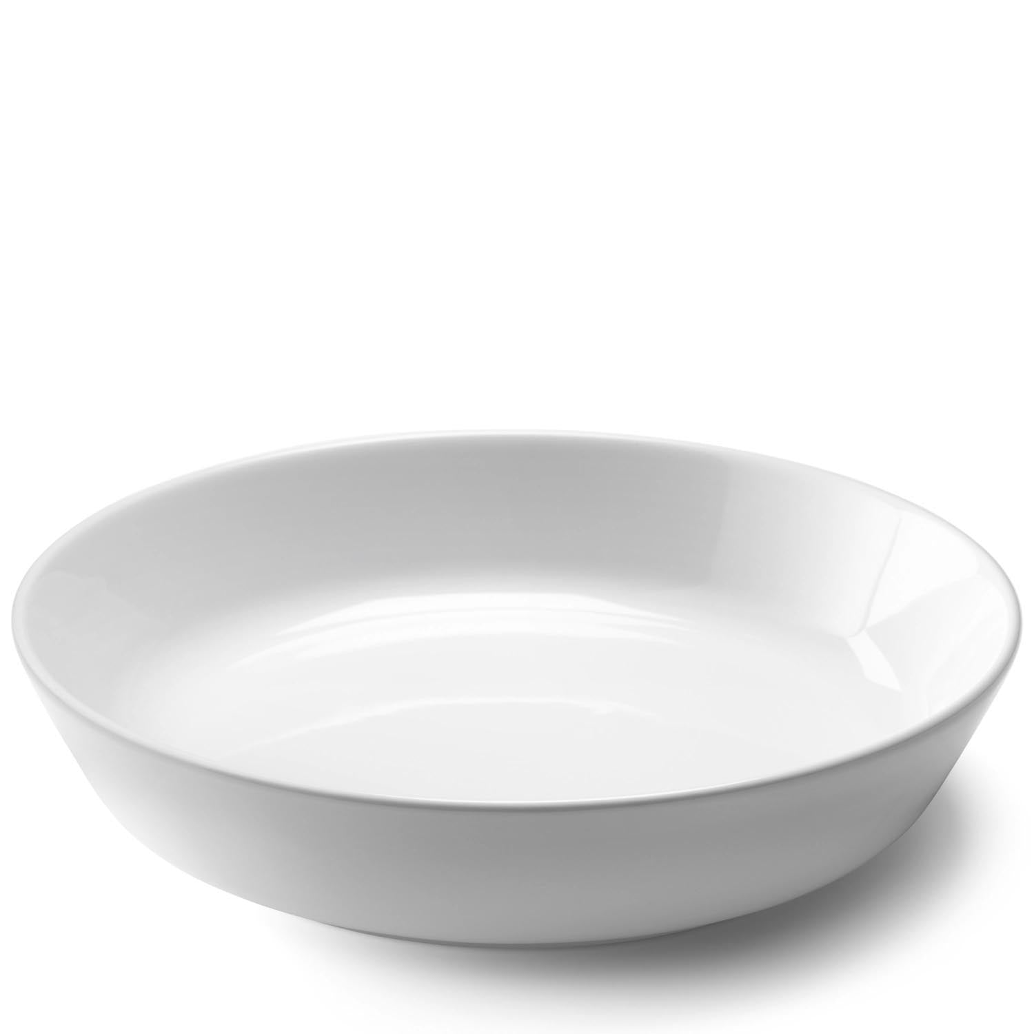 Elegantes 2er Set tiefer Teller von LSA, 24 cm Durchmesser, in Weiss. Ideal für stilvolles Servieren und modernes Design.