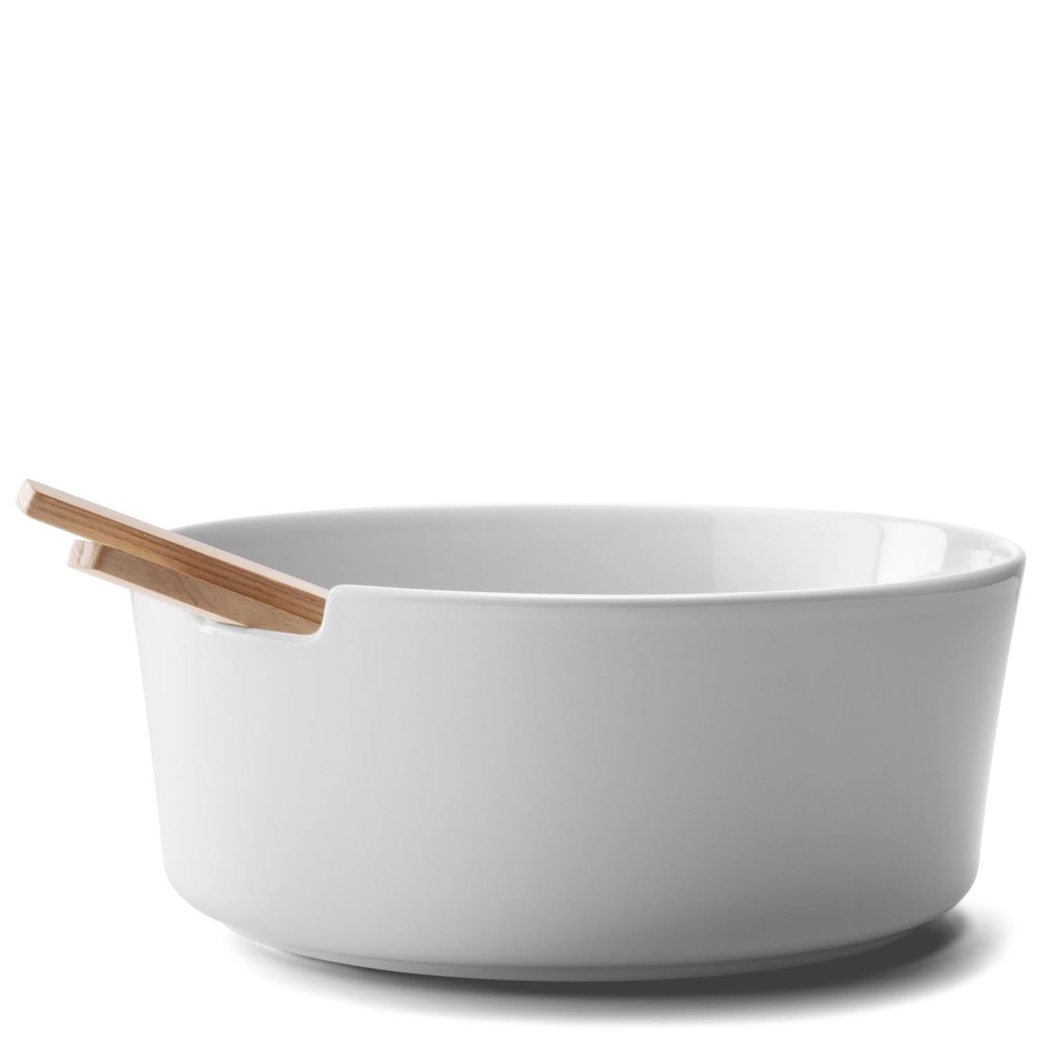 Collective Salatschale D26cm mit Besteck Esche weiss in Weiss präsentiert im Onlineshop von KAQTU Design AG. Schale ist von LSA