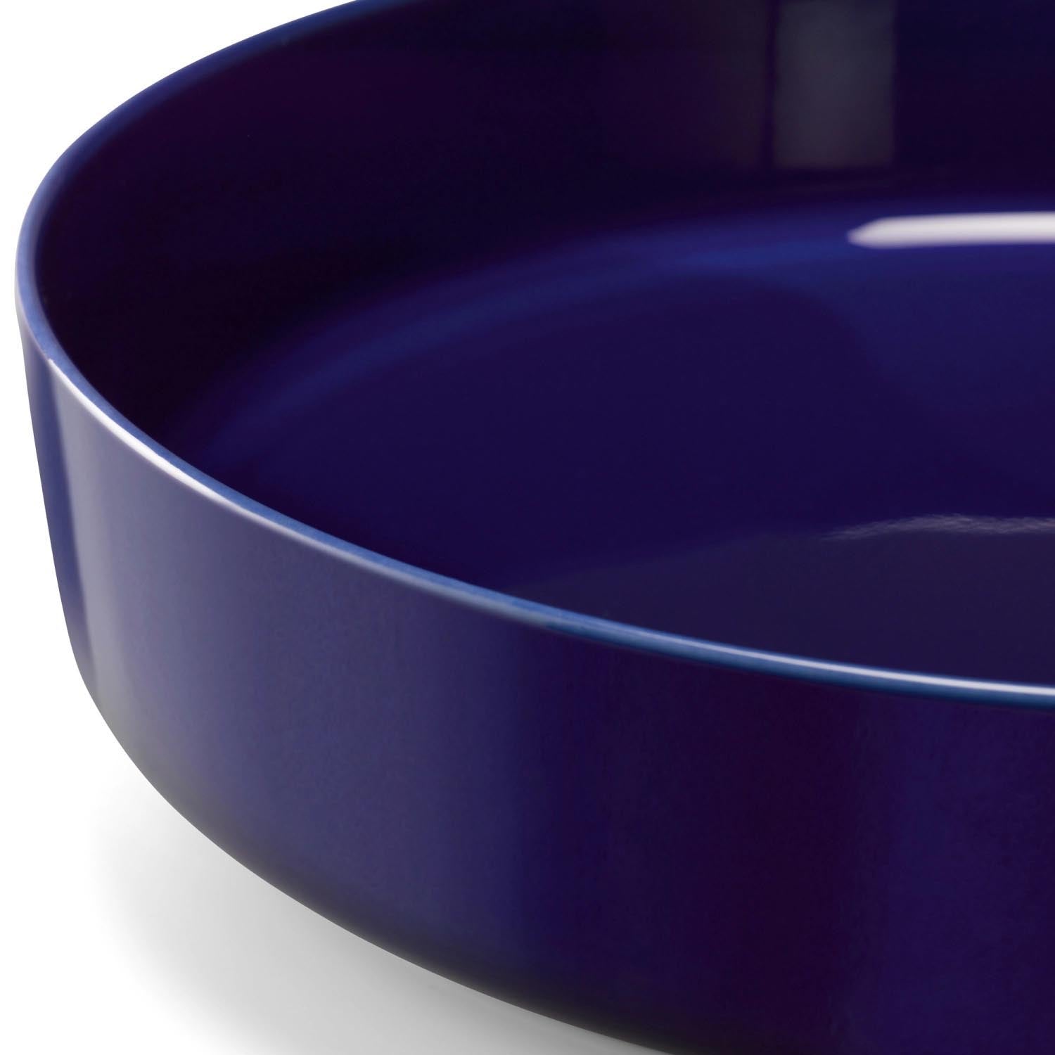 Elegante Glasschale in Kobaltblau, 30 cm Durchmesser, ideal für stilvolle Dekoration und vielseitige Präsentationen.