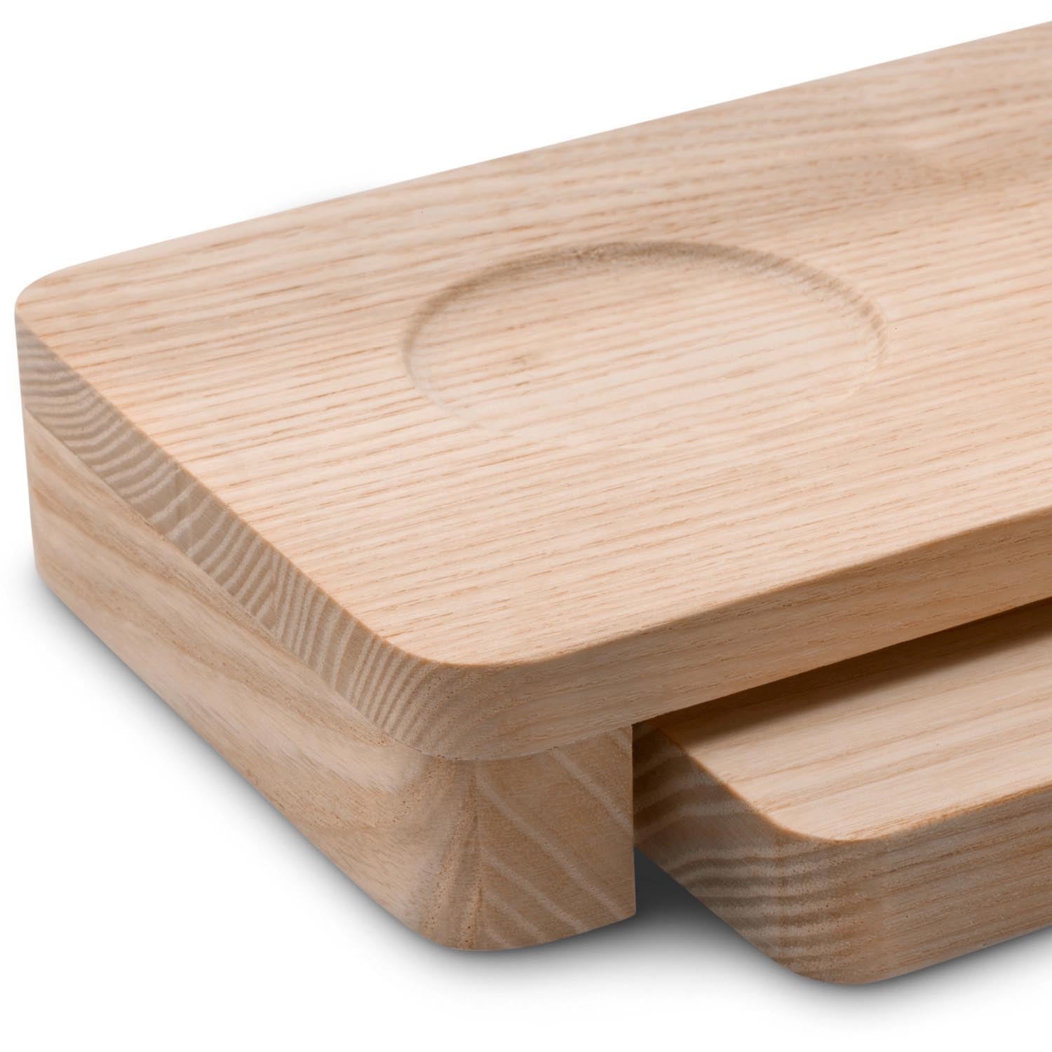 Stilvolles Servierset aus weisser Esche von LSA, Masse 19.5x16x8cm, ideal für elegantes Präsentieren und Servieren von Speisen.