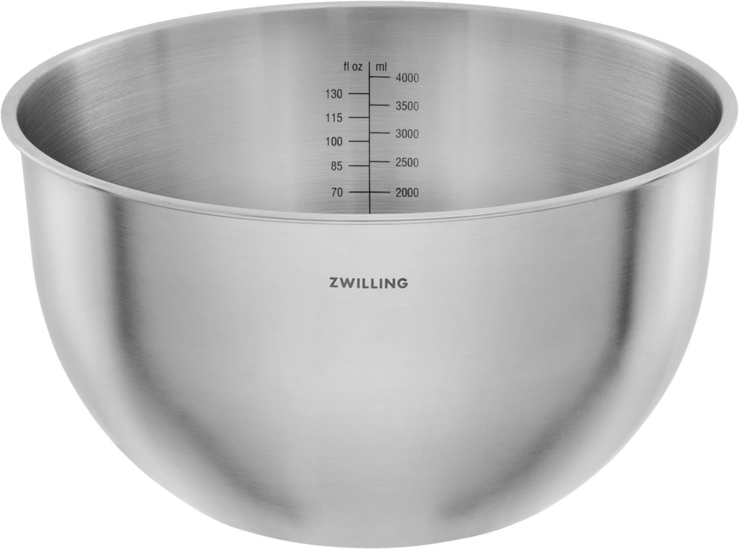 Elegantes 3-teiliges Edelstahl-Schüsselset von Zwilling, ideal für frische Aufbewahrung und stilvolles Servieren von Speisen.