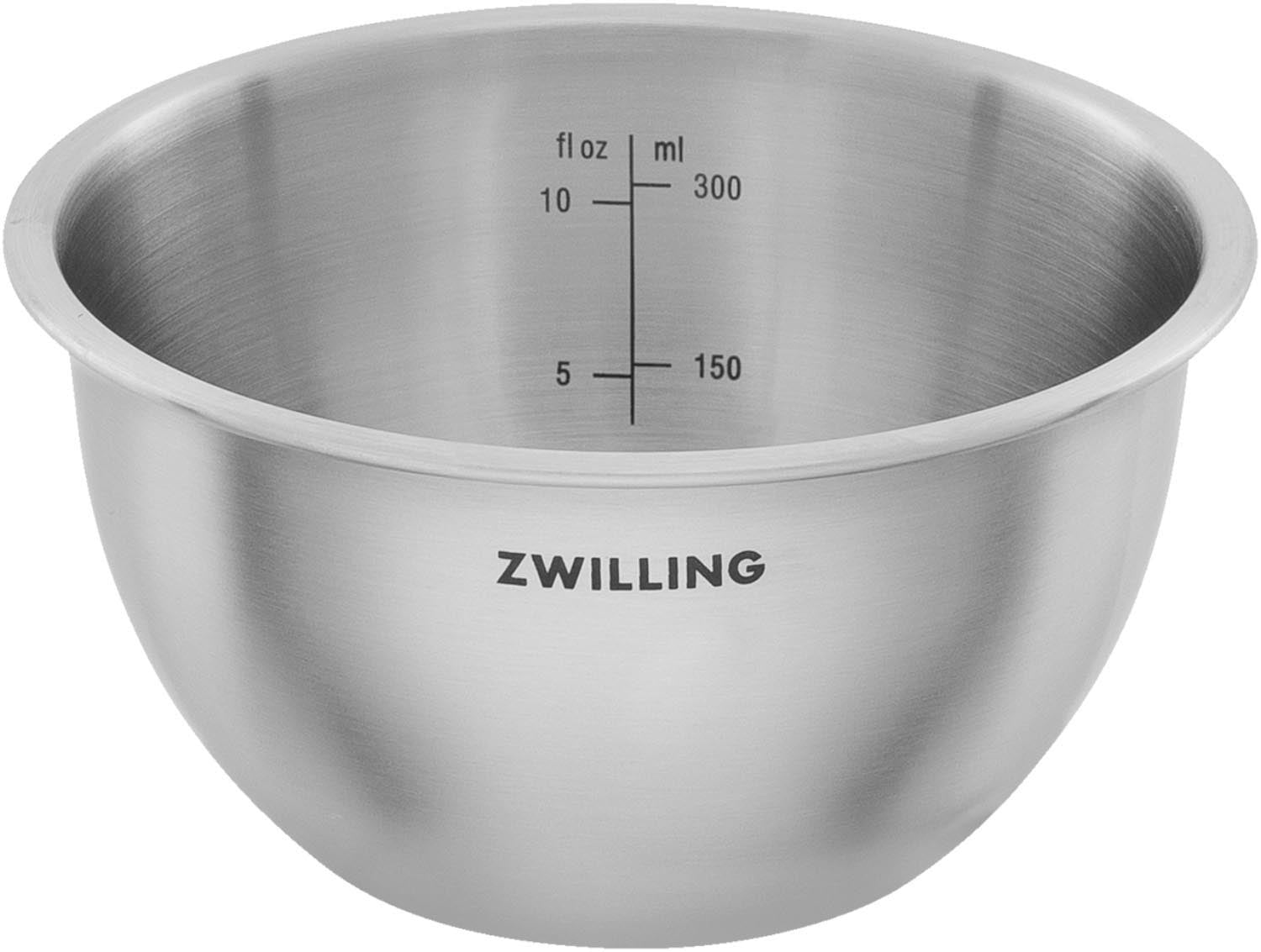 Hochwertiges 3-teiliges Edelstahl-Schüsselset von Zwilling, perfekt für frische Lagerung und ansprechendes Servieren von Speisen.