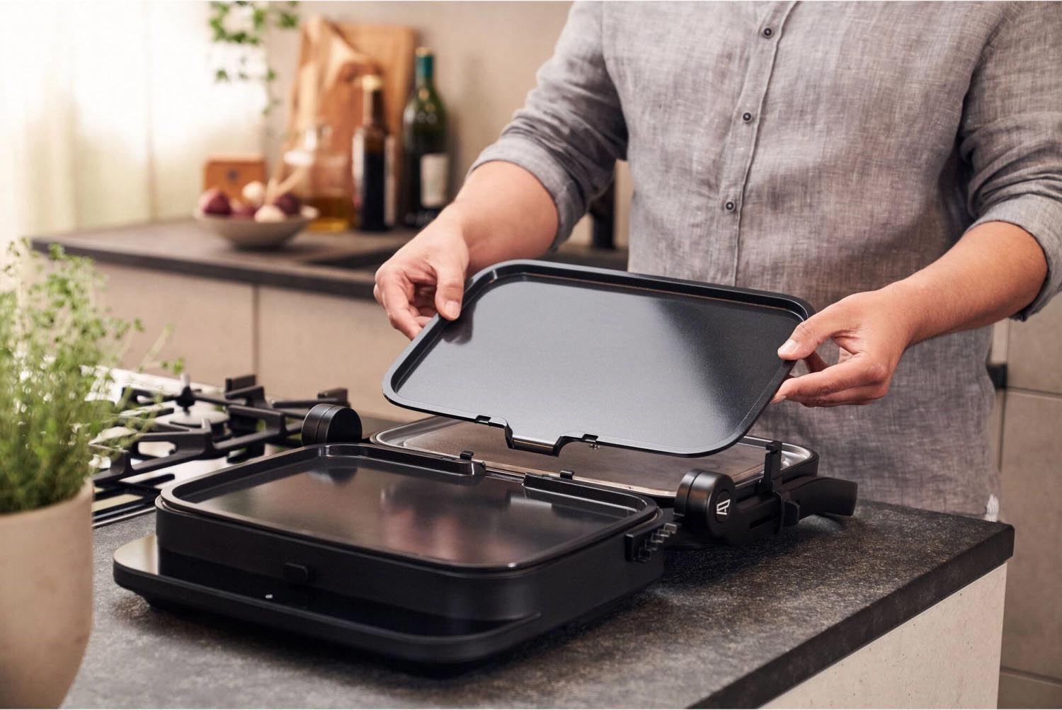 Robuste Zwilling Enfinigy Teppanyaki-Platte, perfekt für Grill- und Bratgerichte, Masse: 255x345x22mm, vielseitig einsetzbar.