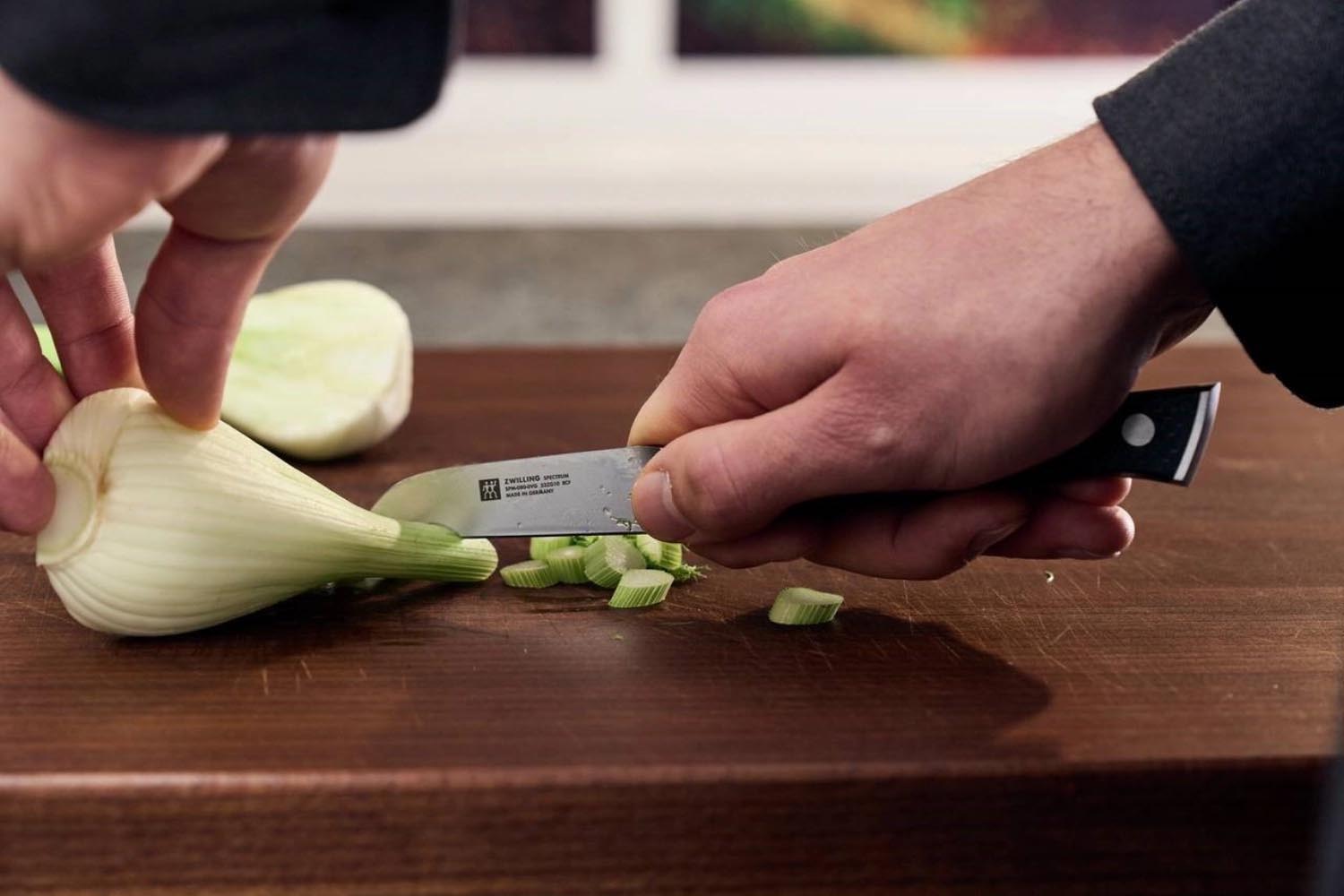 Das Zwilling Spectrum Spick- und Garniermesser (100mm) bietet Präzision und Vielseitigkeit für Schneid- und Garnierarbeiten.