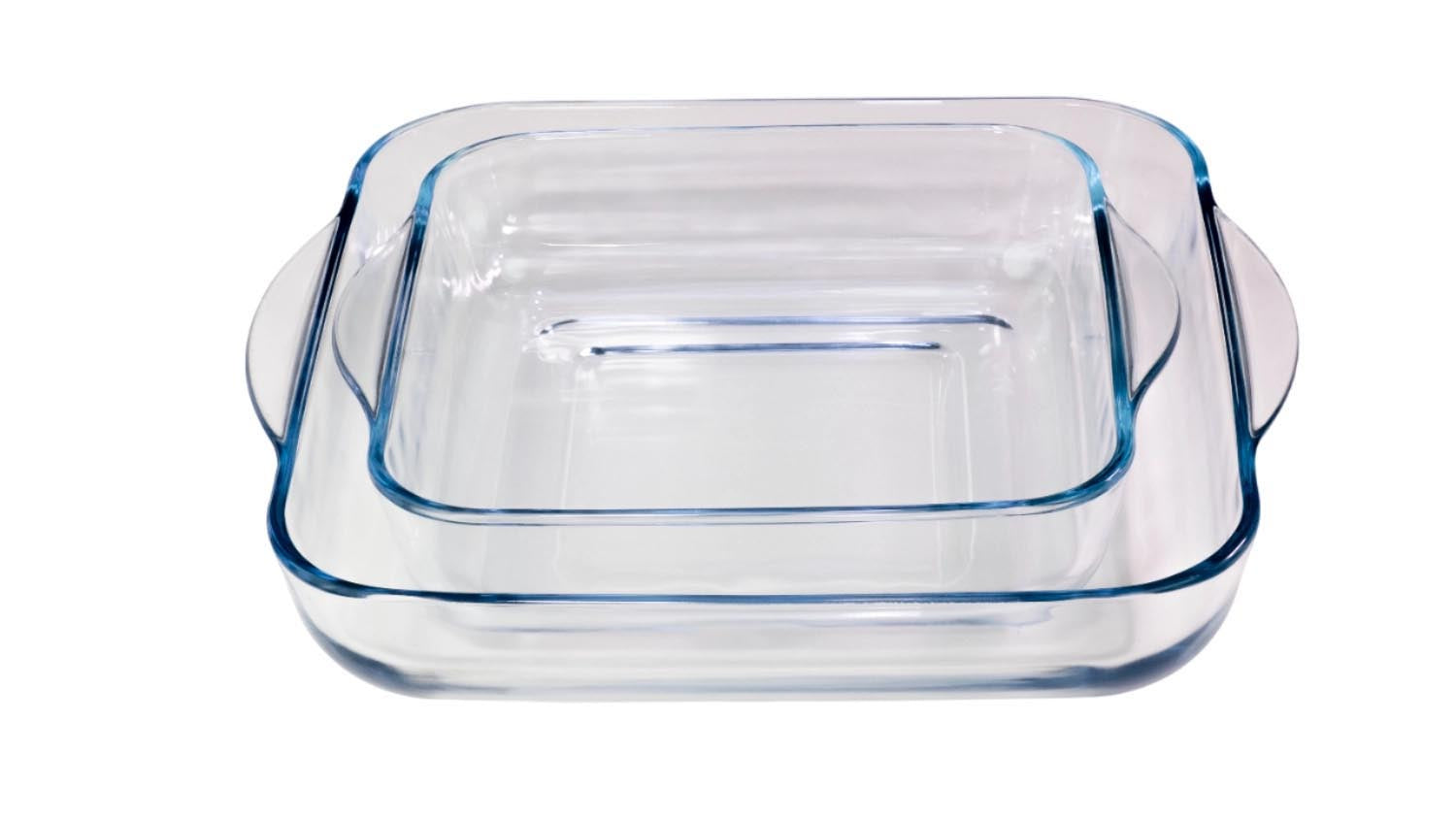 2er Set Auflaufform quadratisch in Transparent präsentiert im Onlineshop von KAQTU Design AG. Backform / Backblech ist von Borart