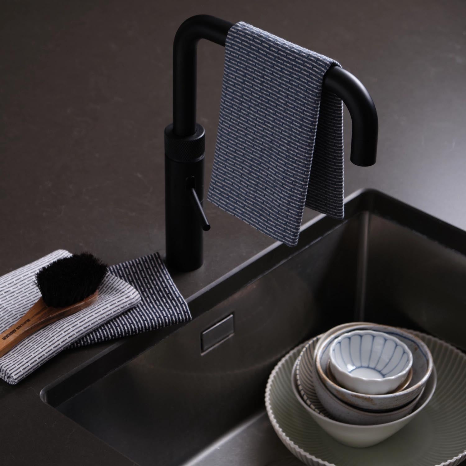 3er Set Spültücher aus Biobaumwolle, 30x35cm, Farbe Ocean, nachhaltig und umweltfreundlich, von The Organic Company.