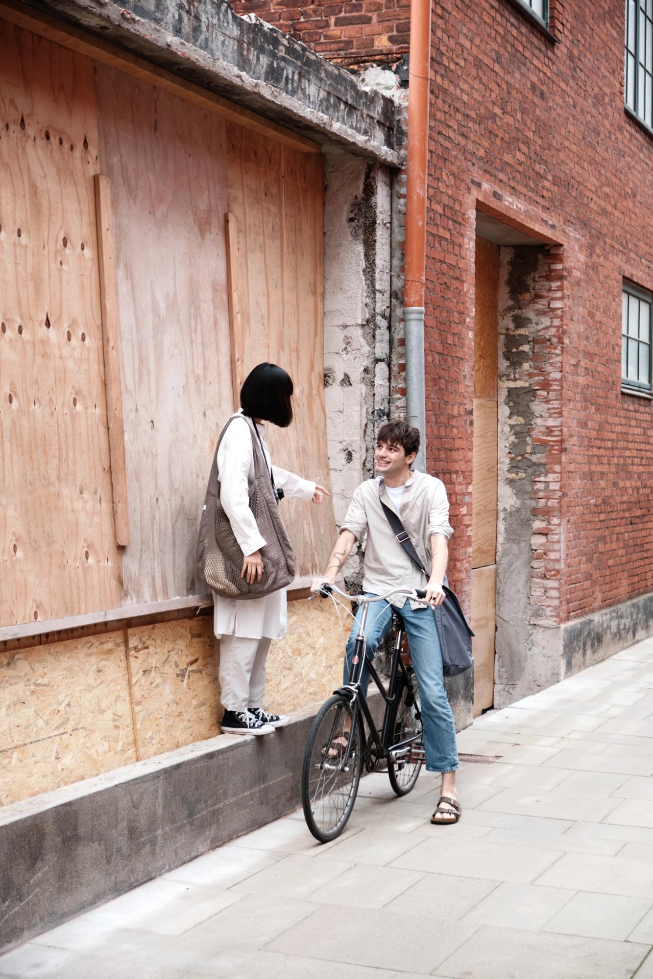 Stilvolle Netztasche aus Bio-Baumwolle in Dusty Lavendel, 44x15x45cm, ideal für nachhaltige Einkäufe und vielseitigen Einsatz.