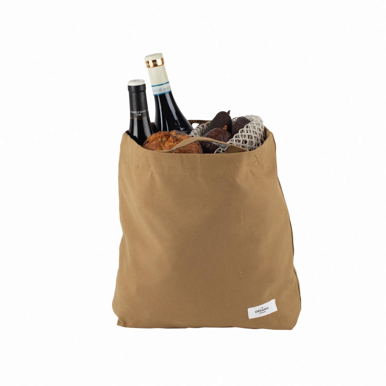 Praktische Tasche aus 100% Biobaumwolle in Khaki, 34x10x40cm, nachhaltig und stilvoll von The Organic Company.