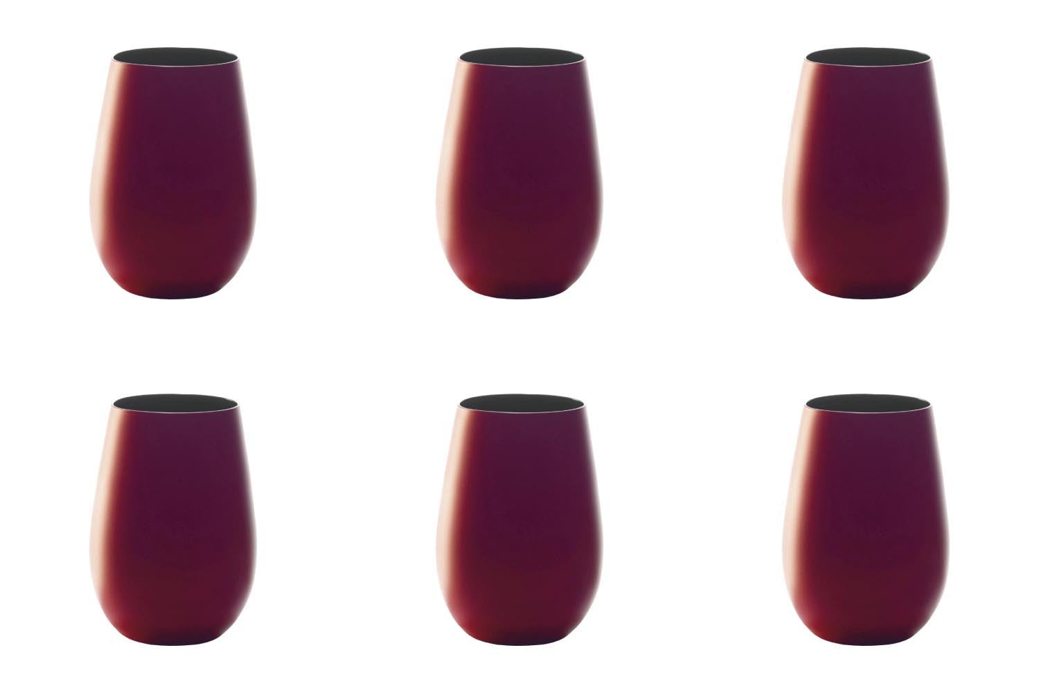 6er Set Elements Becher 465ml rot/schwarz in Rot präsentiert im Onlineshop von KAQTU Design AG. Glas ist von Stölzle