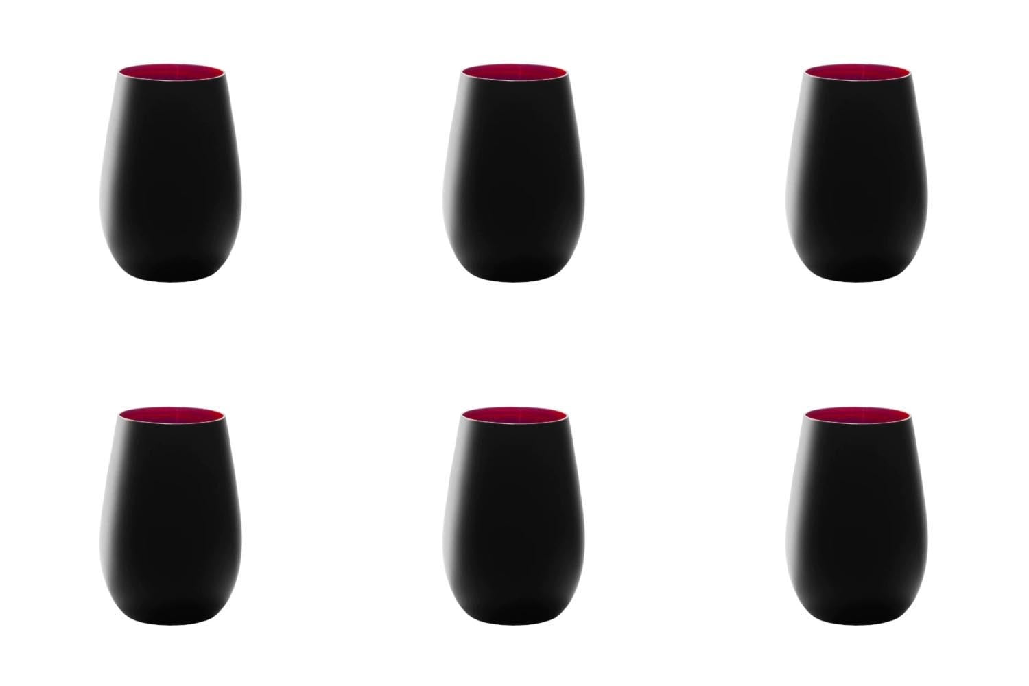 6er Set Elements Becher 465ml schwarz/rot in Rot präsentiert im Onlineshop von KAQTU Design AG. Glas ist von Stölzle