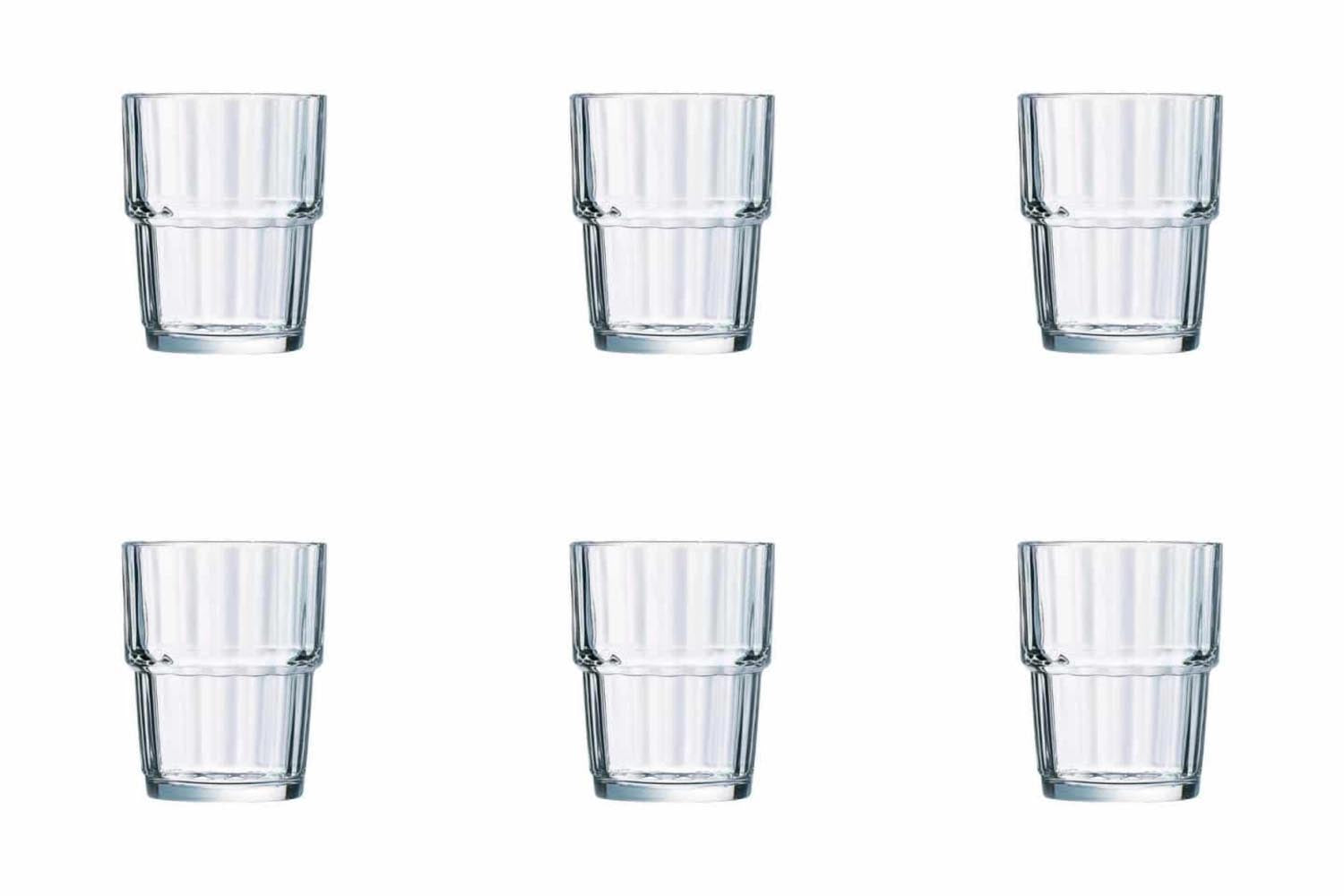 6er Set Norvege Trinkglas stapelbar 0.25lt in Transparent präsentiert im Onlineshop von KAQTU Design AG. Glas ist von Arc