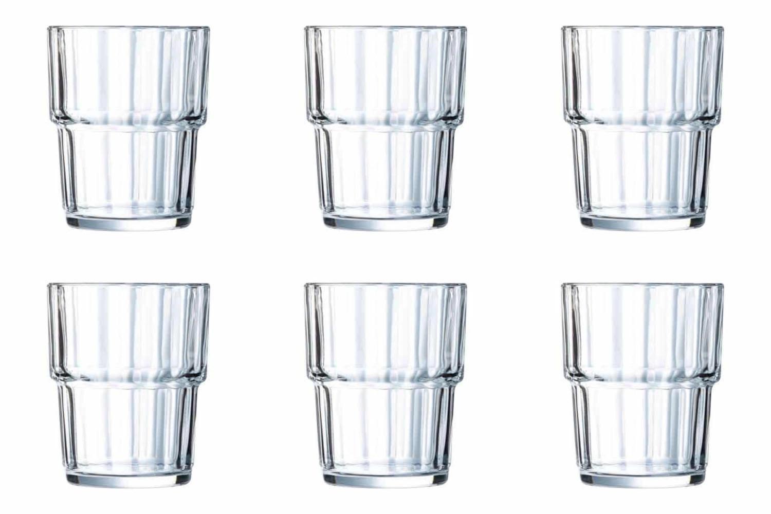 6er Set Norvege Trinkglas stapelbar 0.2lt in Transparent präsentiert im Onlineshop von KAQTU Design AG. Glas ist von Arc