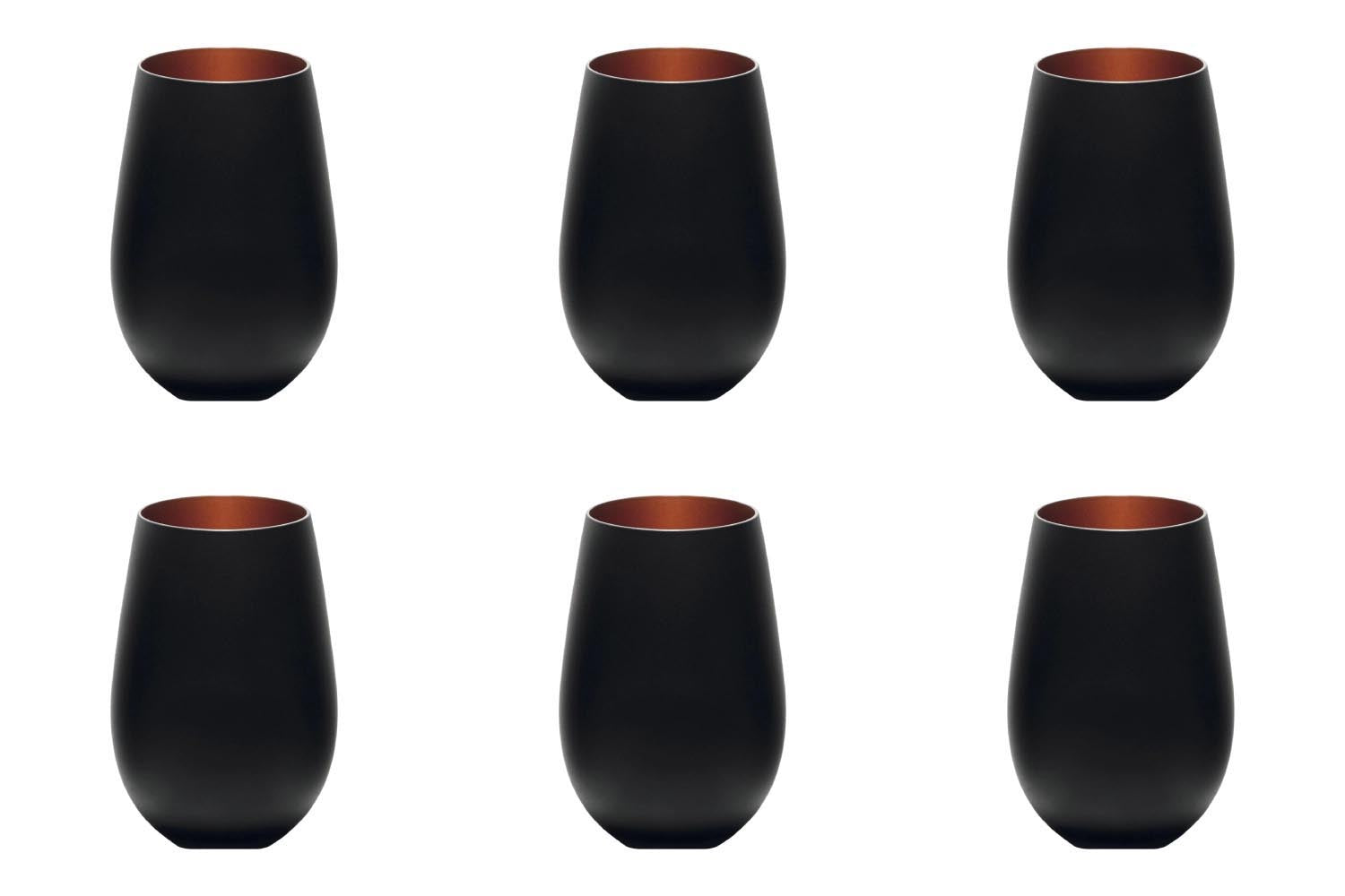 6er Set Elements Becher 465ml schwarz/bronze in Kupfer präsentiert im Onlineshop von KAQTU Design AG. Glas ist von Stölzle