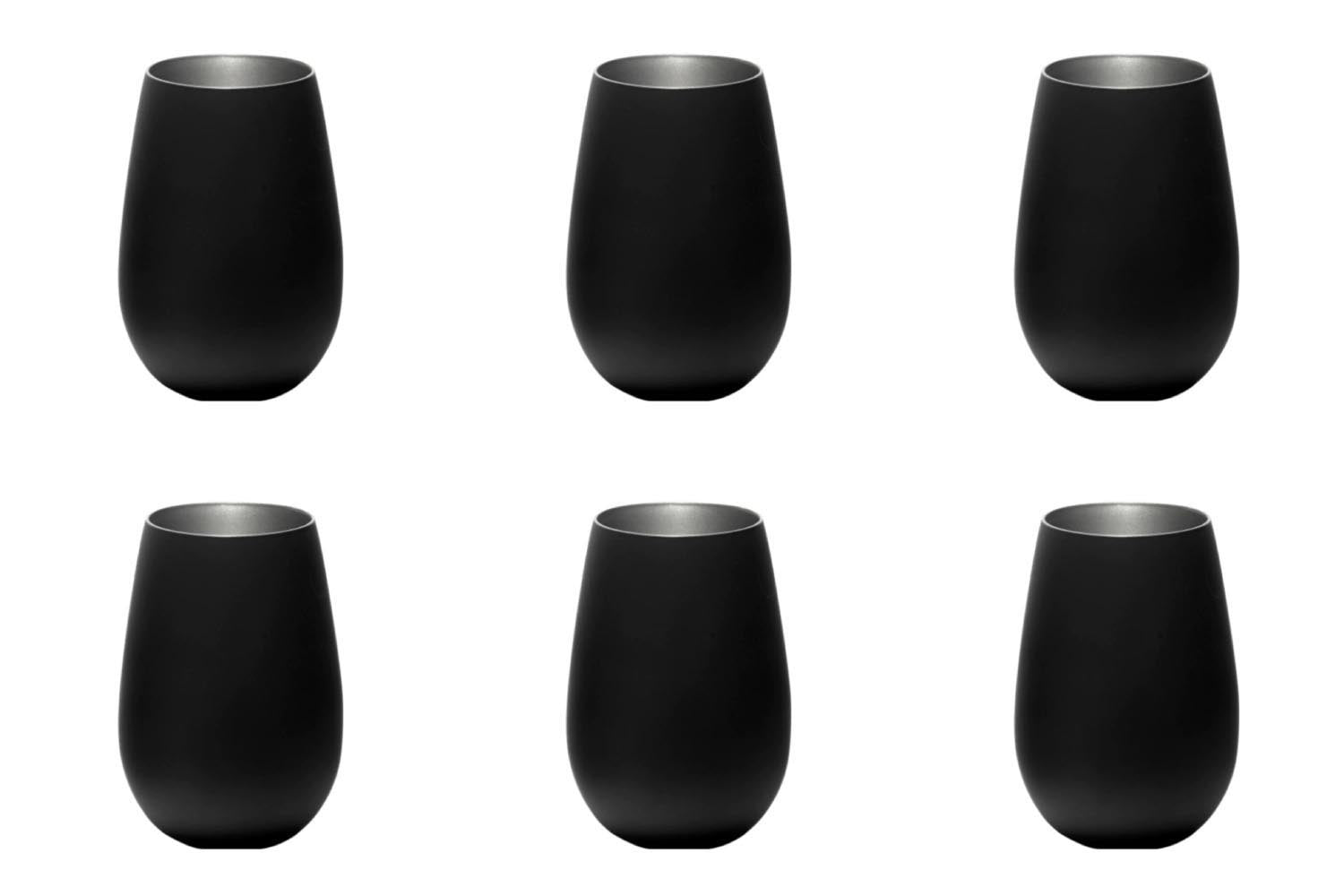 6er Set Elements Becher 465ml schwarz/silber in Silber präsentiert im Onlineshop von KAQTU Design AG. Glas ist von Stölzle