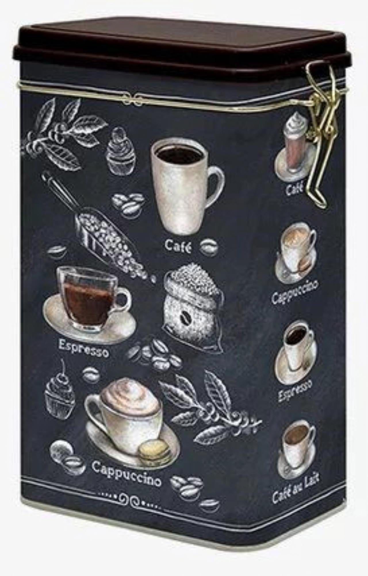 Barista Kaffeedose 13x8x21cm Blech in Mehrfarbig präsentiert im Onlineshop von KAQTU Design AG. Aufbewahrungsbehälter ist von Easy Life