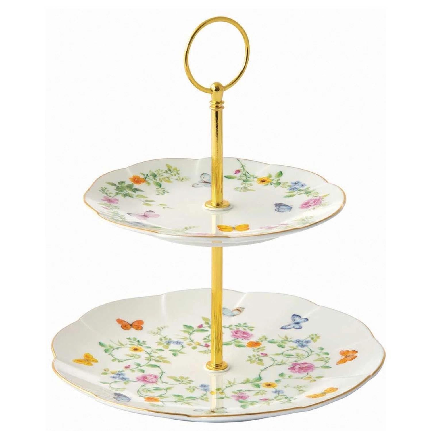 Dancing Butterflies 2er Etagere D16 / 21cm in Mehrfarbig präsentiert im Onlineshop von KAQTU Design AG. Kuchenuntersatz ist von Easy Life