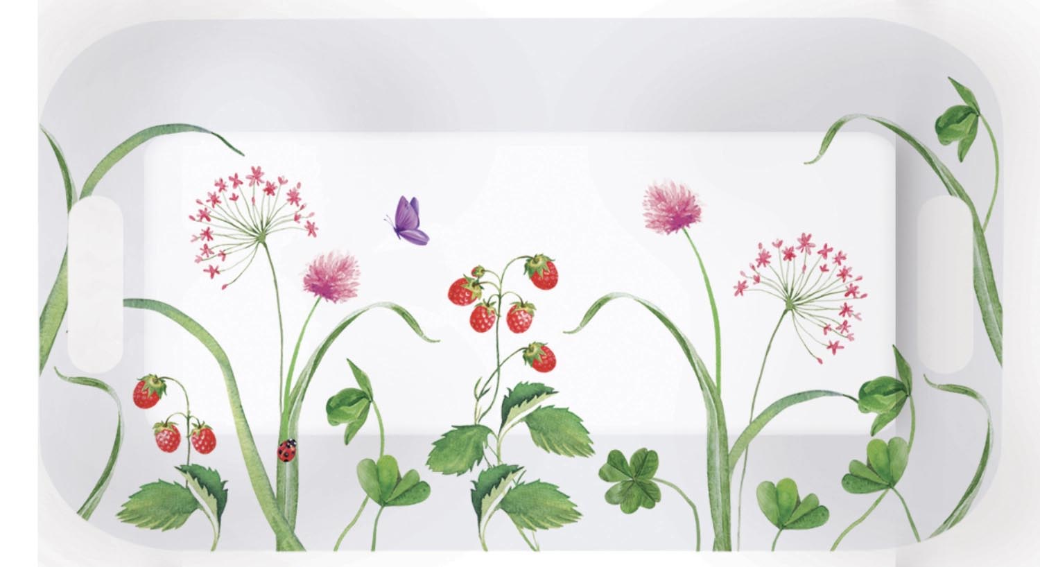 En plain air Tablett mit Griffen 40x21cm in Mehrfarbig präsentiert im Onlineshop von KAQTU Design AG. Tablett ist von Easy Life