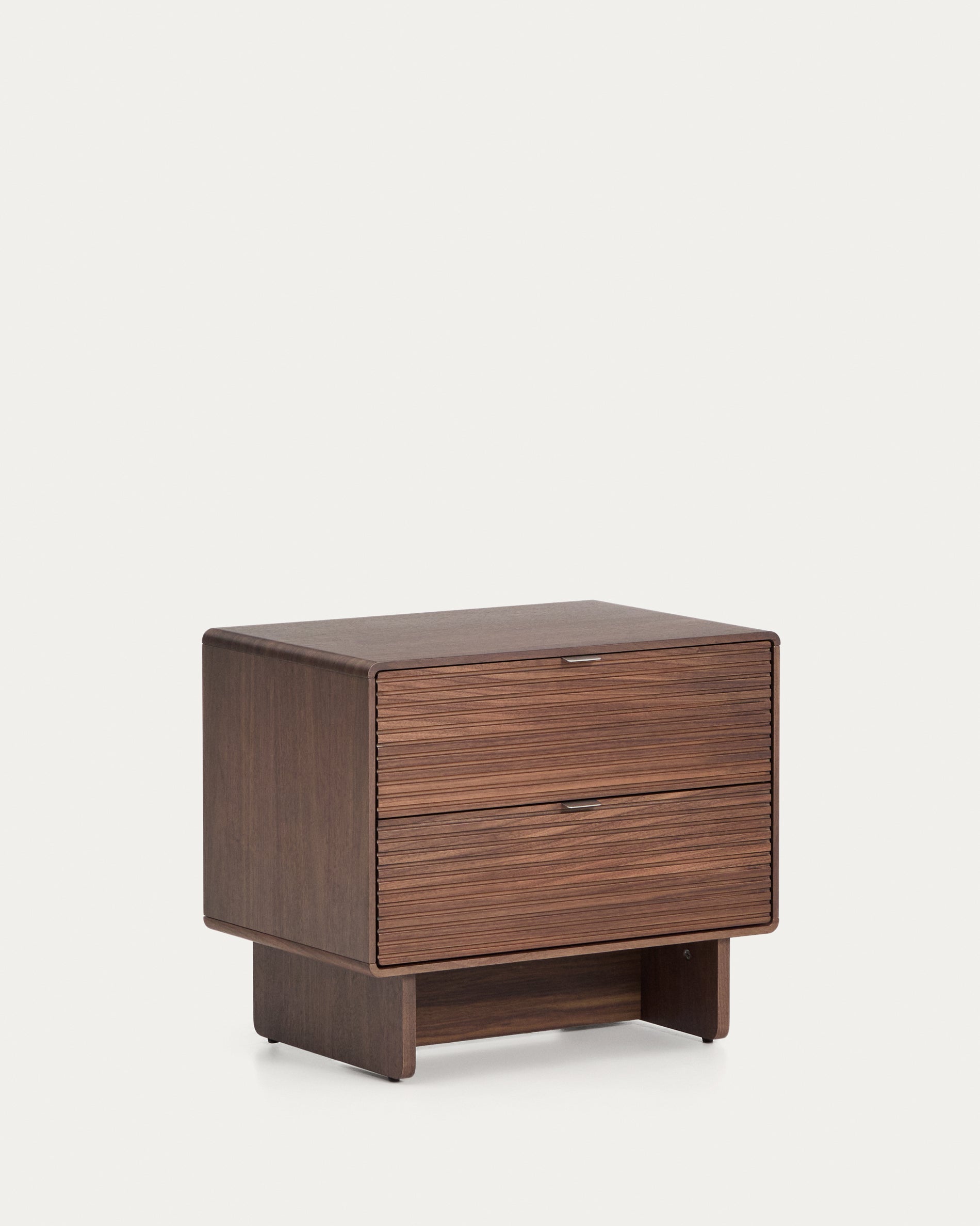 Nachttisch mit 2 Schubladen in Nussbaumfurnier, FSC Mix Credit, 60 x 52 cm in Dunkelbraun präsentiert im Onlineshop von KAQTU Design AG. Nachttisch ist von Kave Home